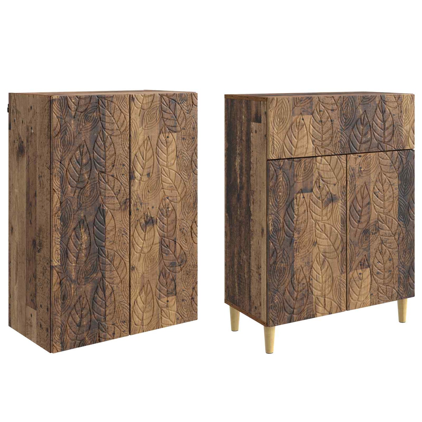 Cabinet Set 2 pcs Old Wood Engineered Wood