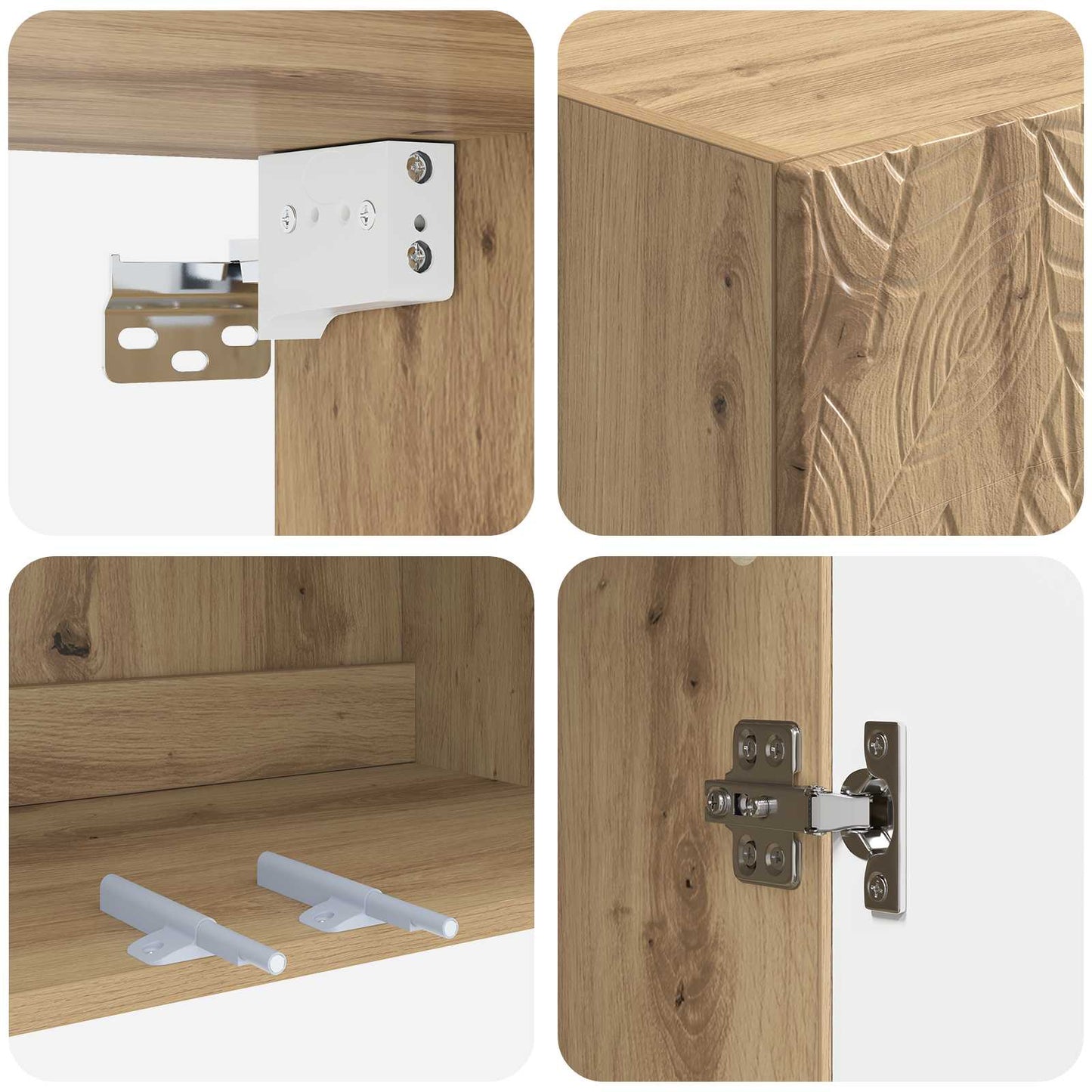 Cabinet Set 2 pcs Engineered Wood