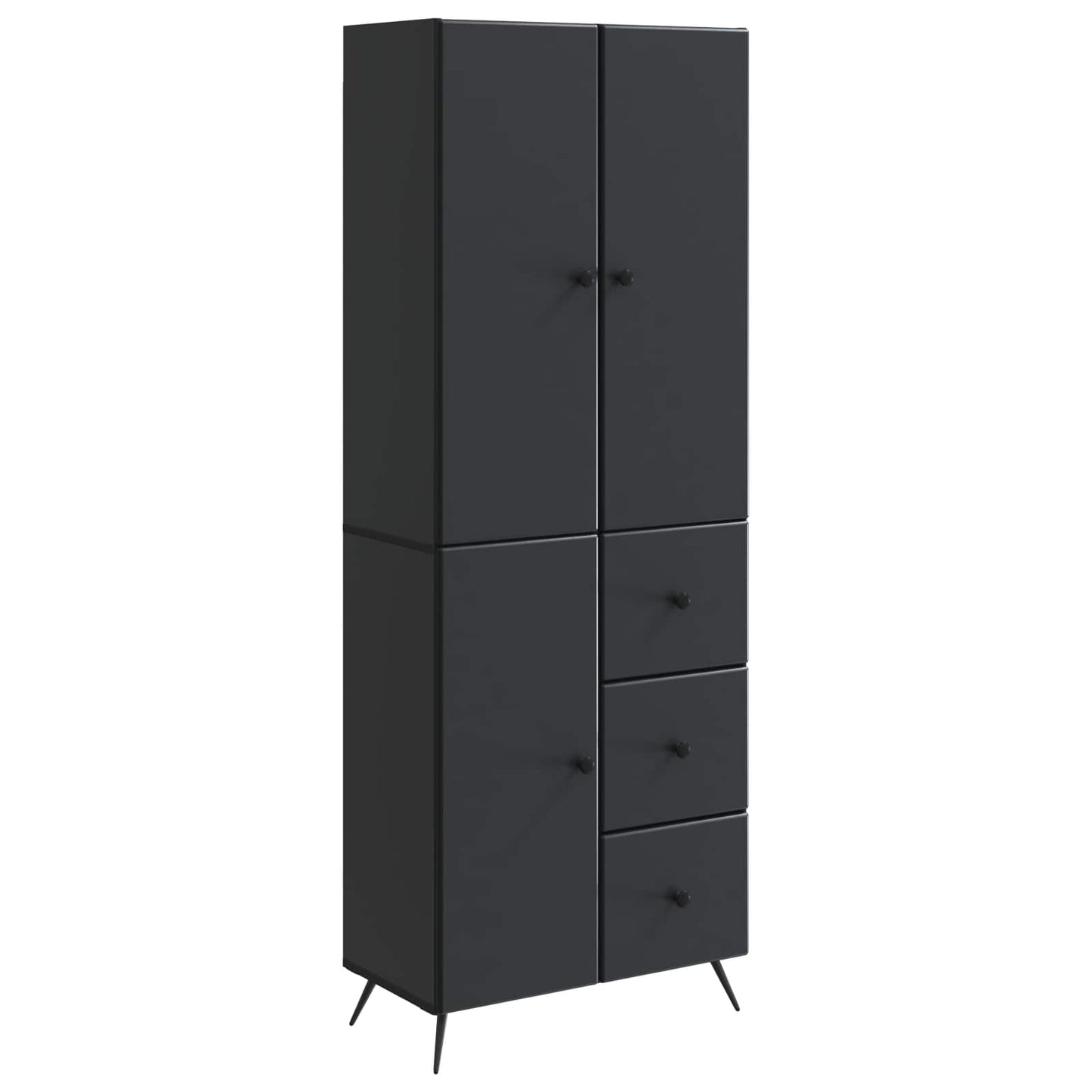 Cabinet Set 2 pcs Black Engineered Wood