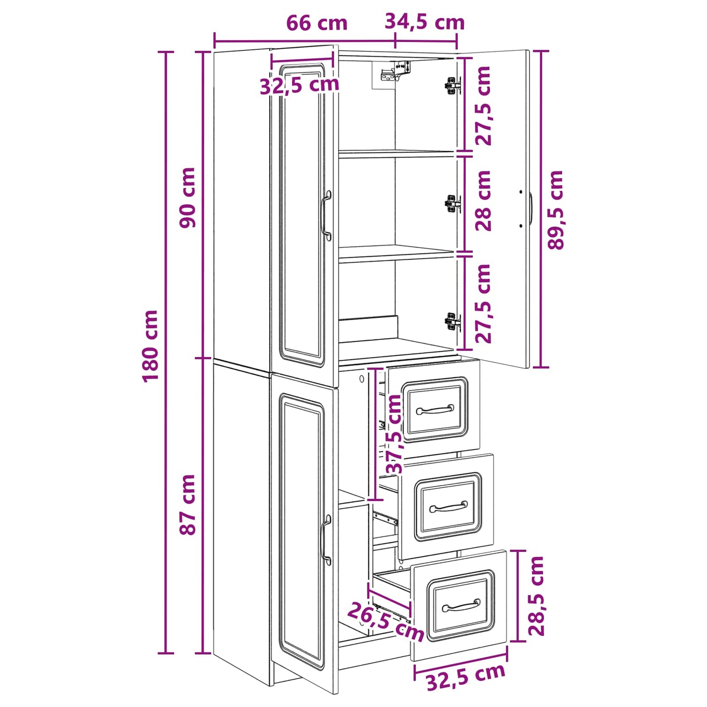 Cabinet Set 2 pcs Black Engineered Wood