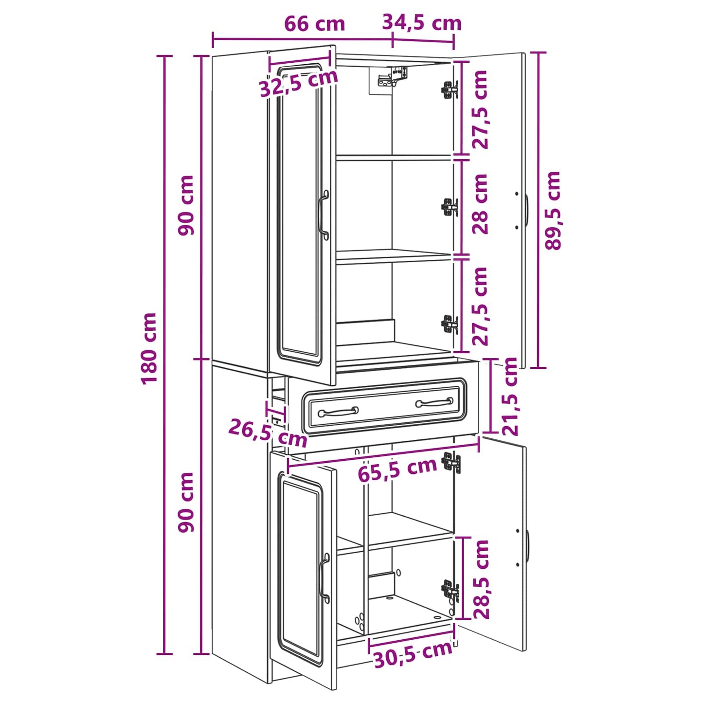 Cabinet Set 2 pcs Engineered Wood