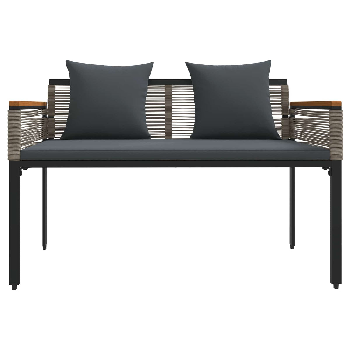 Outdoor Furniture Set Grey and Dark Grey Poly Rattan