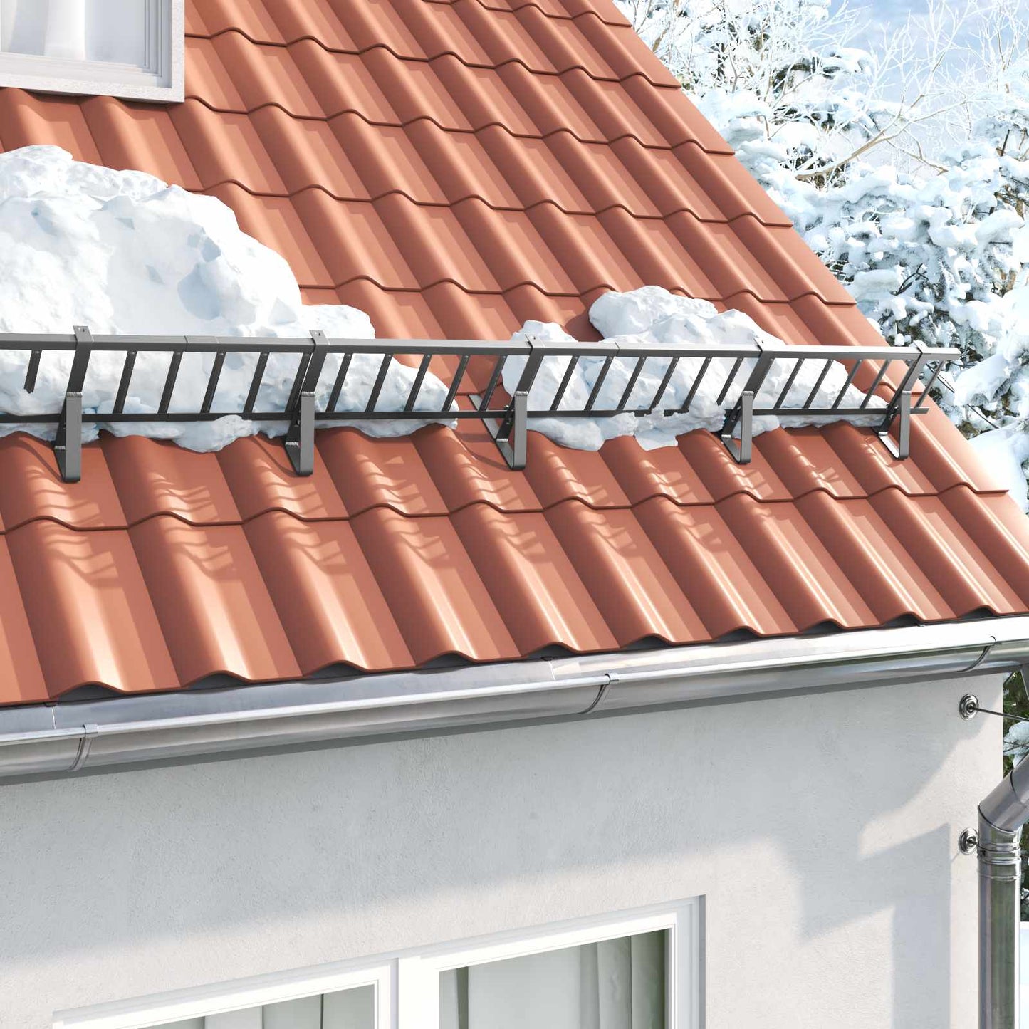 Snow Guard Support 2 pcs Anthracite 29.5 x 3 x 34.5 cm Steel