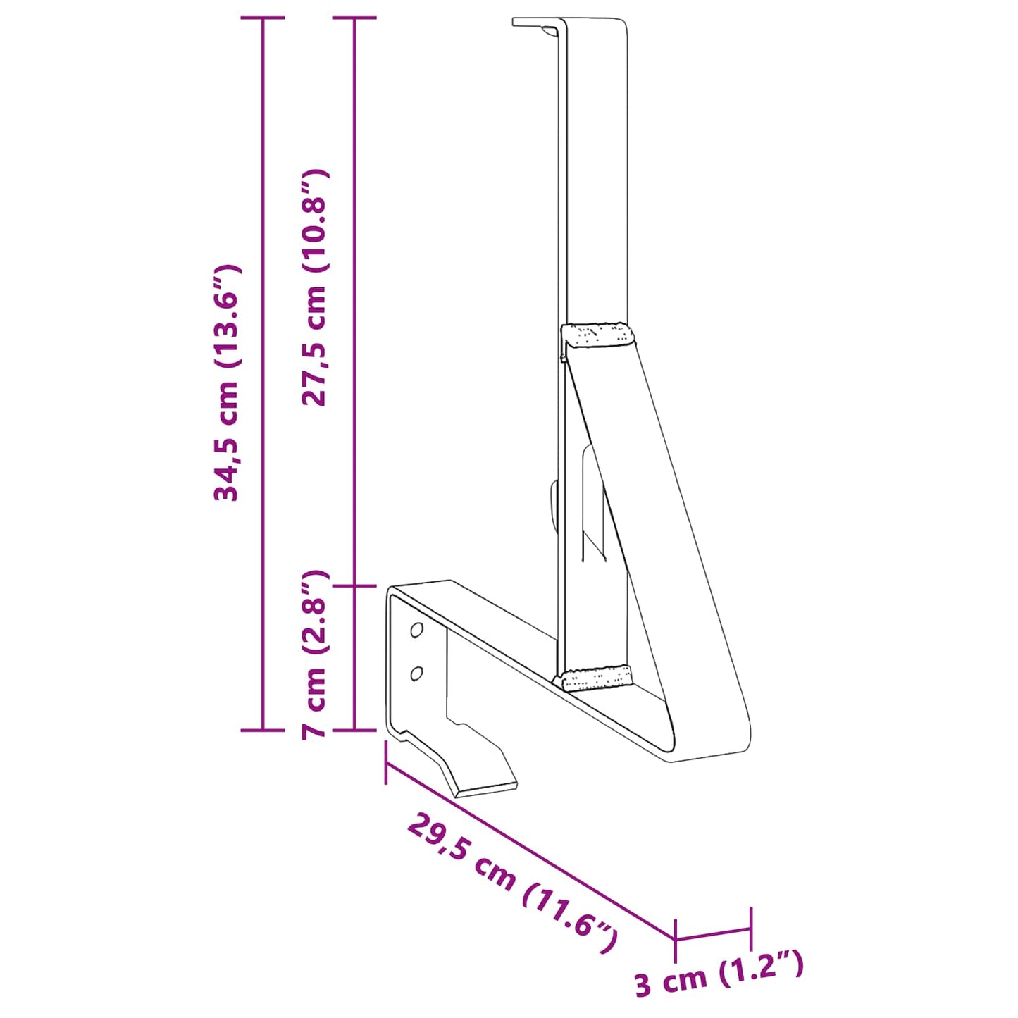 Snow Guard Support 2 pcs Anthracite 29.5 x 3 x 34.5 cm Steel