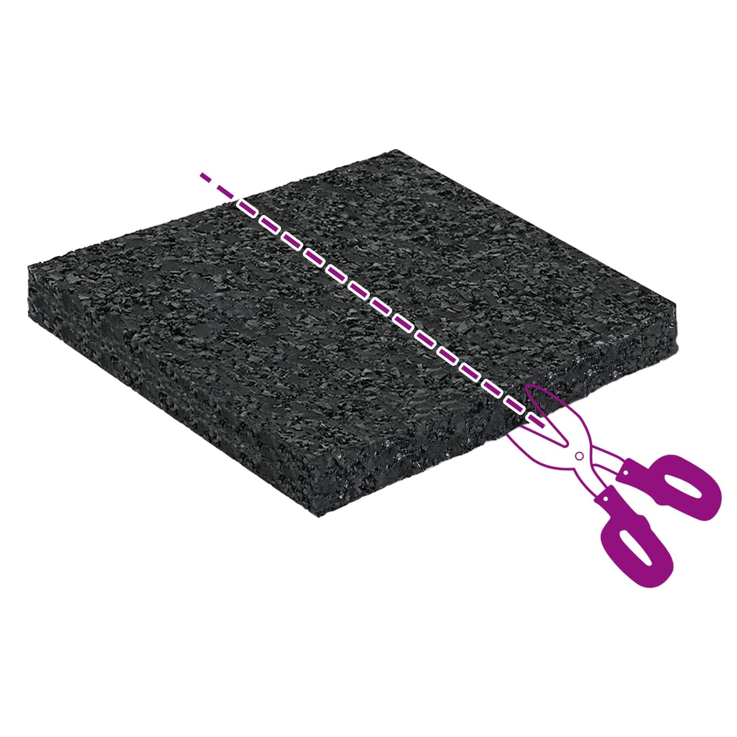 Rubber Granulate Patio Pad Black 9 x 9 x 0.8 cm Rubber