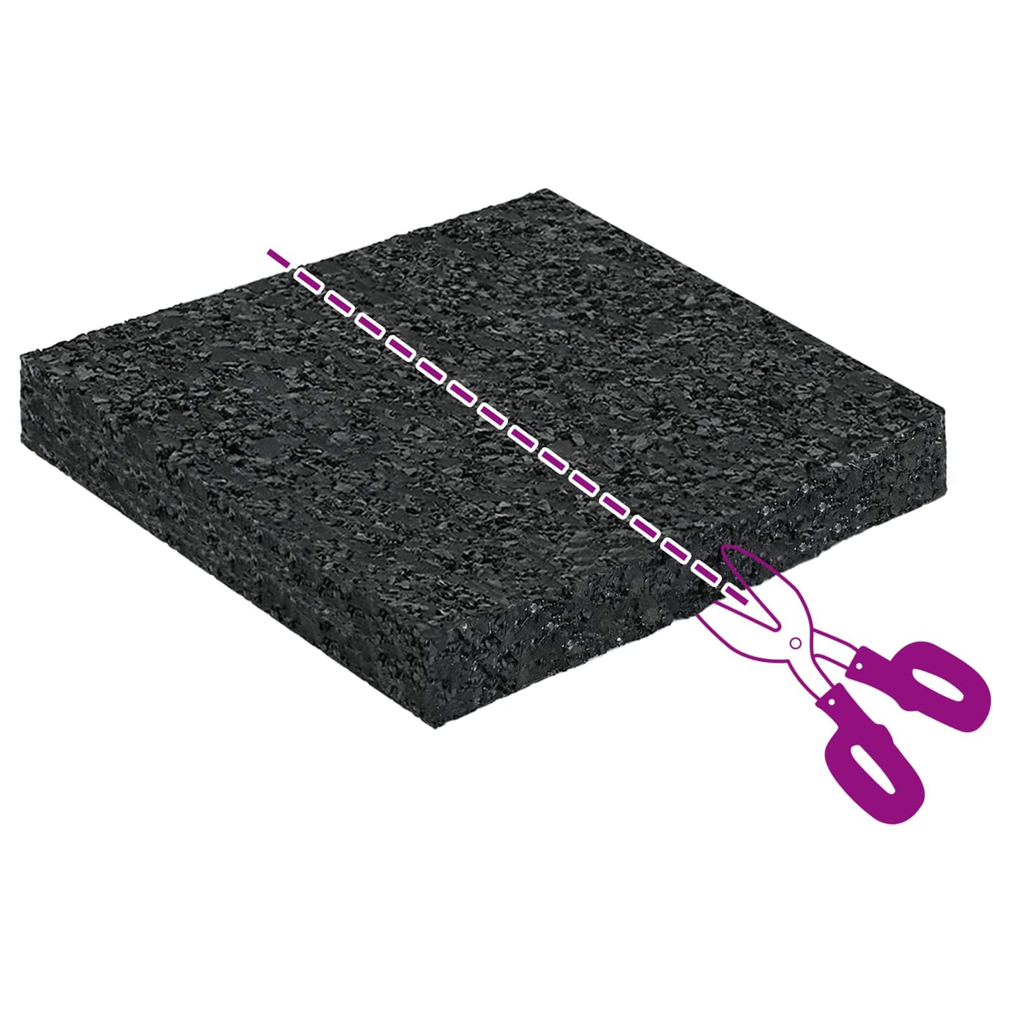 Rubber Granulate Patio Pad Black 9 x 9 x 1 cm Rubber