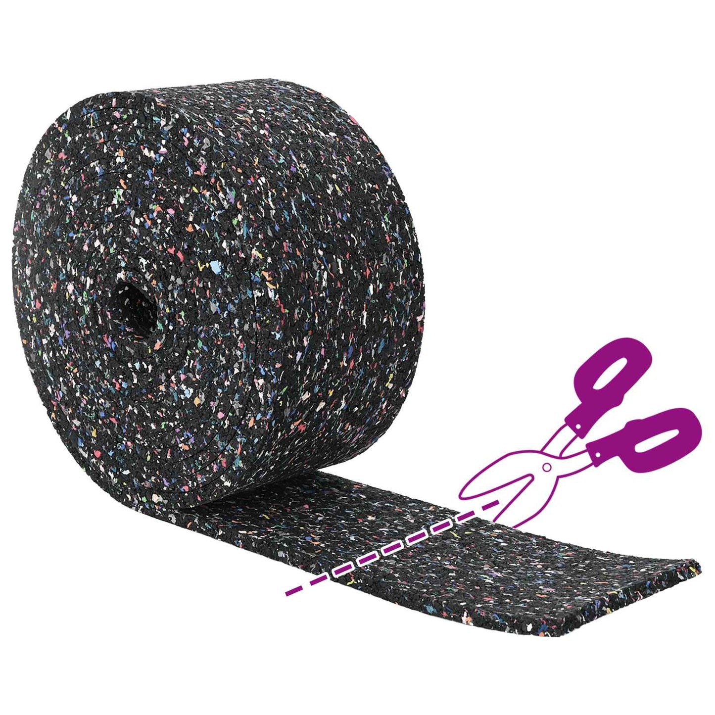 Rubber Granulate Roll Black 1000 x 12 x 0.6 cm Rubber