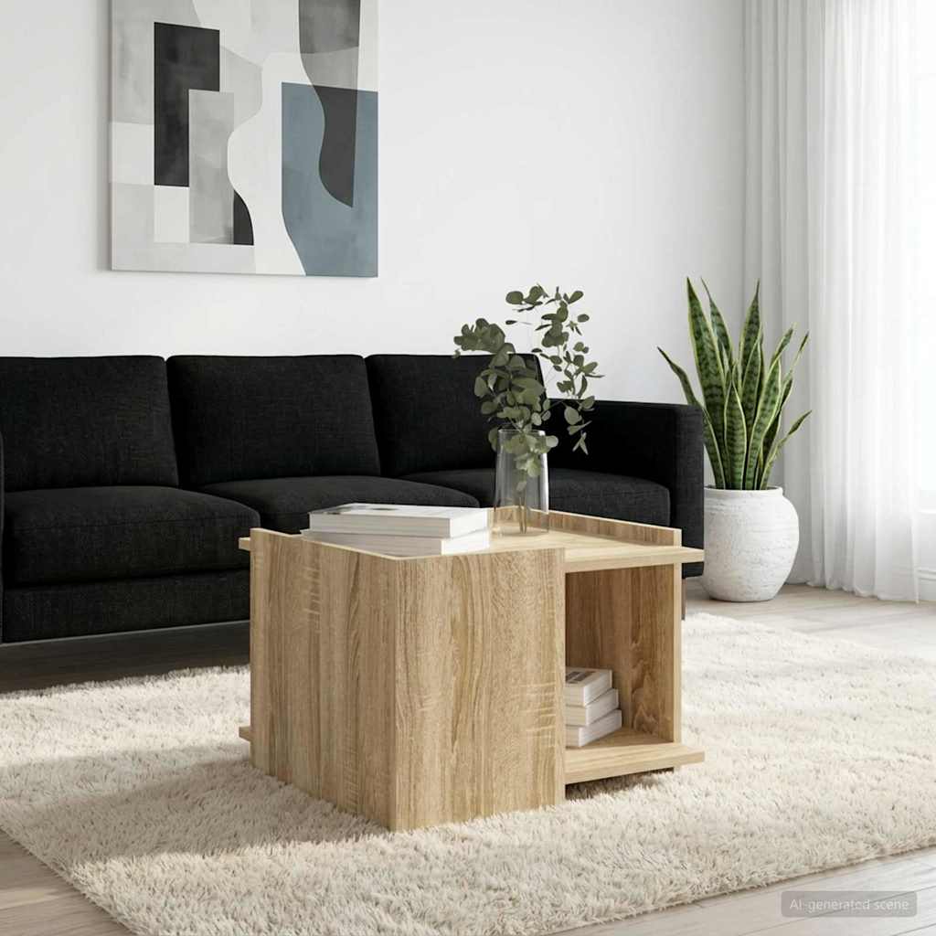 Coffee Table Sonoma Oak 50.5 x 50 x 33 cm Engineered Wood