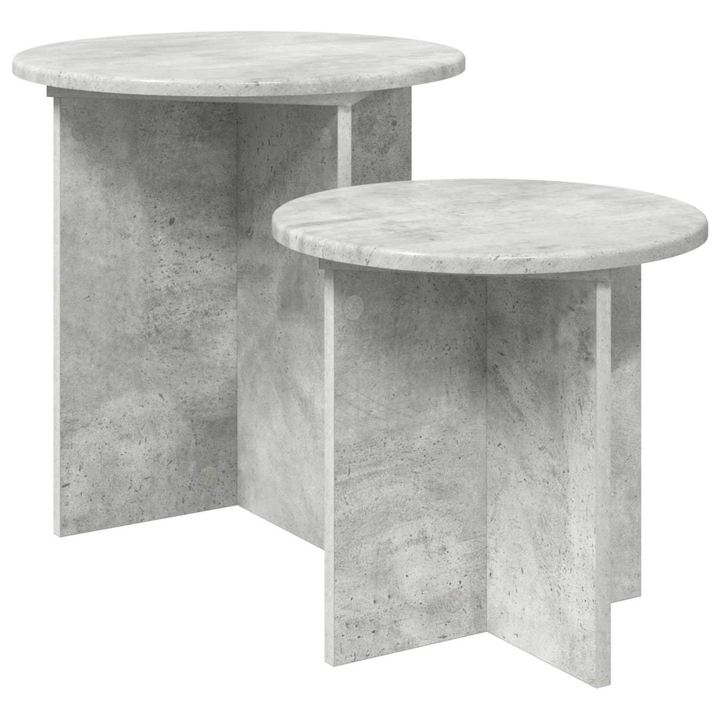 Side Table Set 2 pcs Concrete Grey Ø 45 x 45 cm Engineered Wood