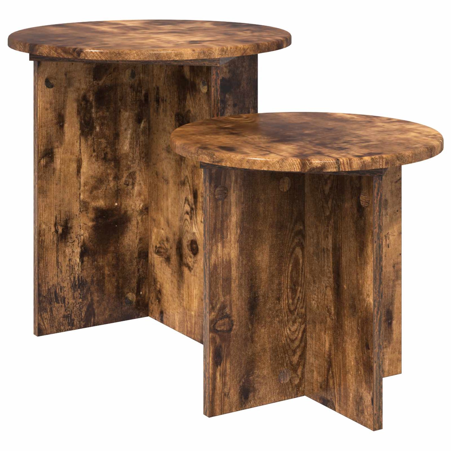 Side Table Set 2 pcs Smoked Oak Engineered Wood