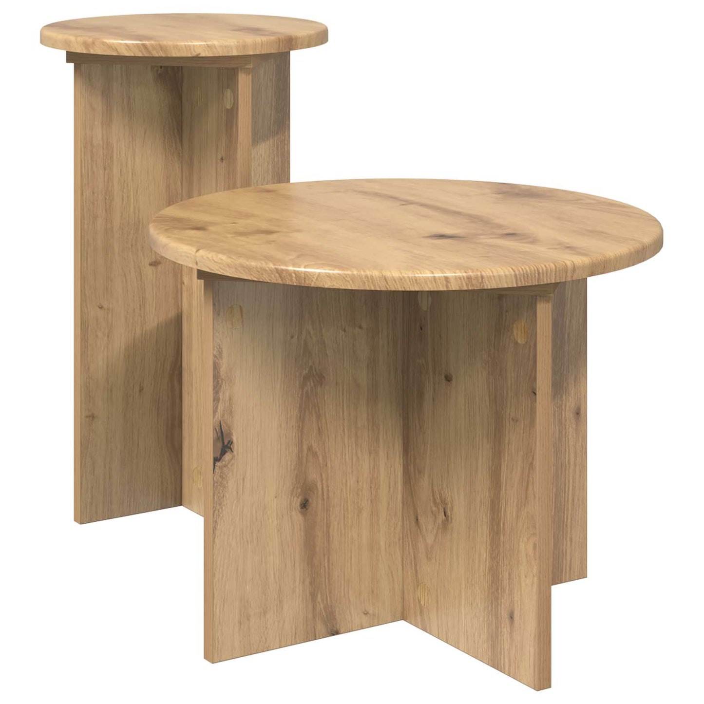 Side Table Set 2 pcs Artisan Oak Ø 45 x 35 cm Engineered Wood