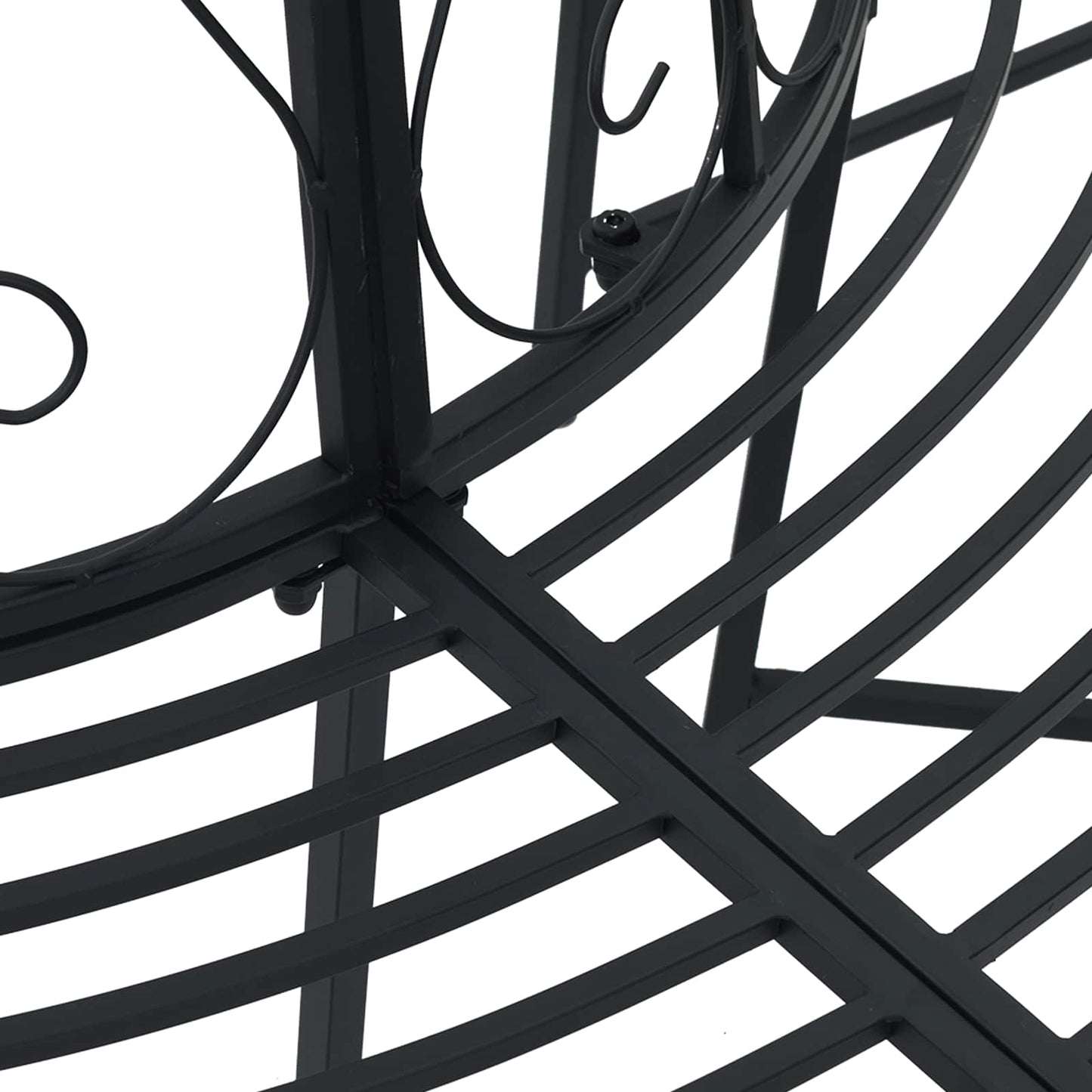 Tree Bench 4-Seater 160 x 80 x 89 cm Steel Black Half-round