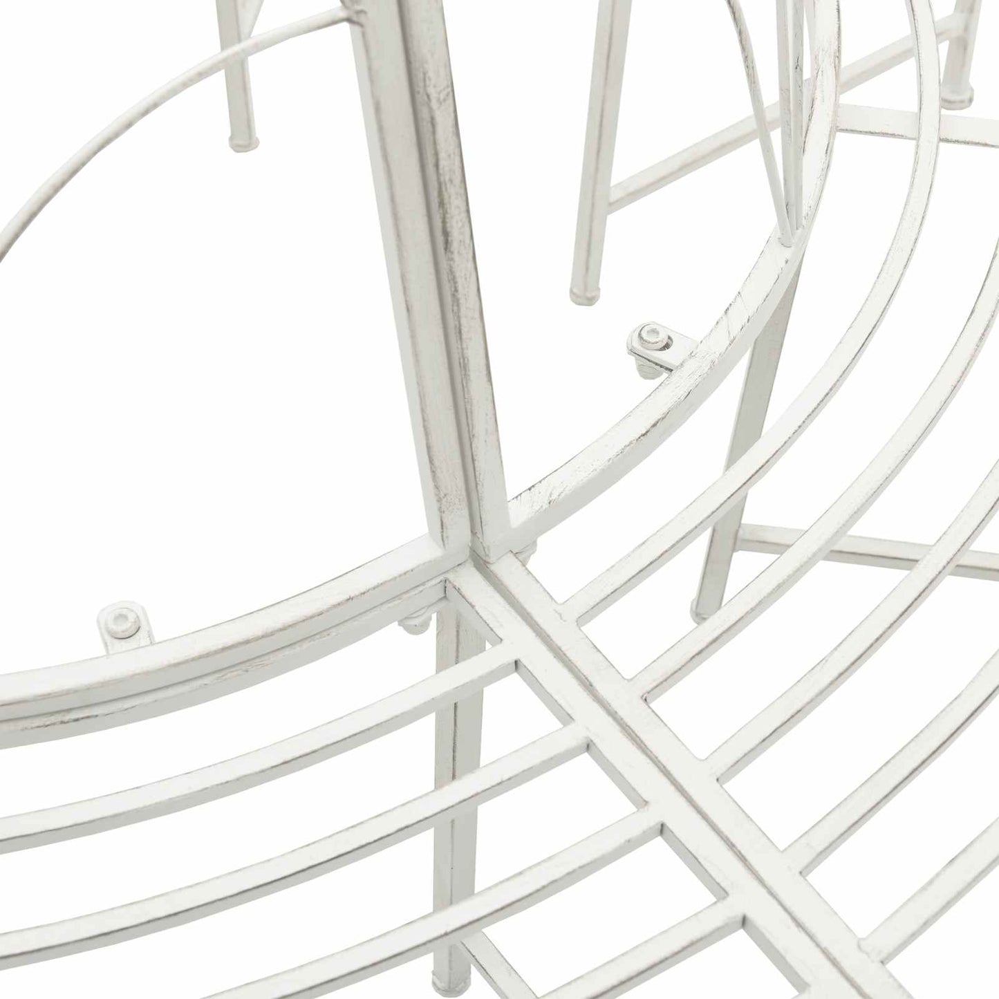 Tree Bench 8-Seater Ø 160 x 89 cm Steel Antique White Round