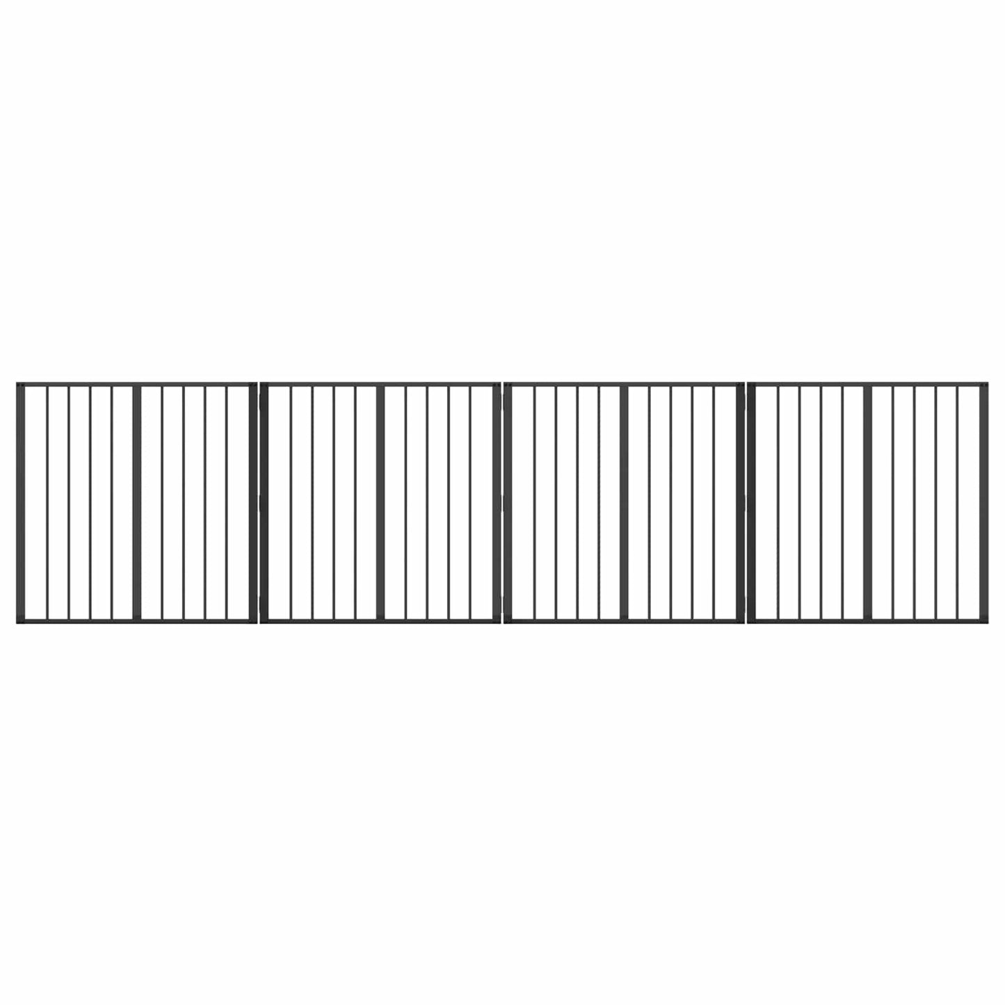 Dog Gate 4 pcs Black 80 x 80 cm Galvanised Steel