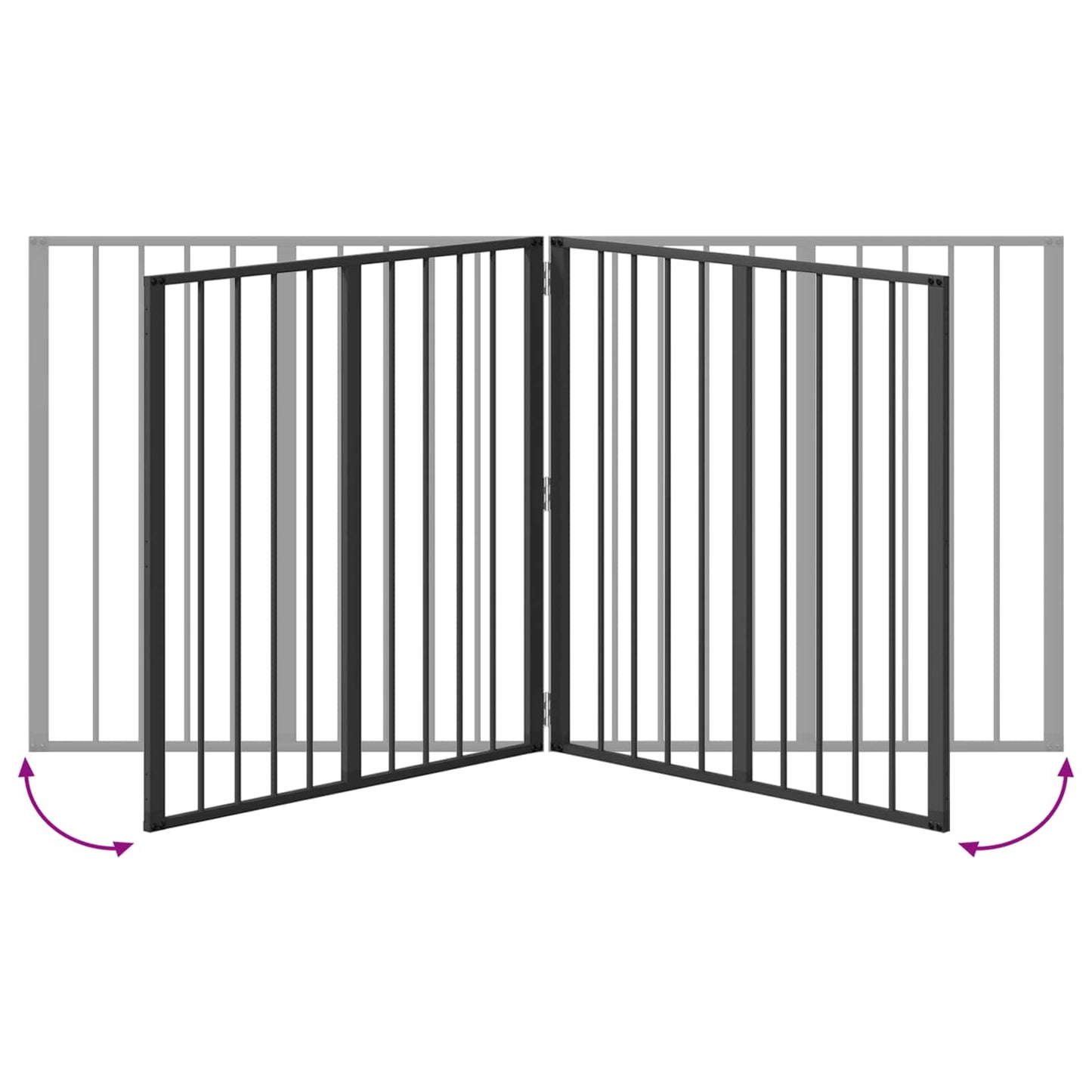 Dog Gate 4 pcs Black 80 x 80 cm Galvanised Steel