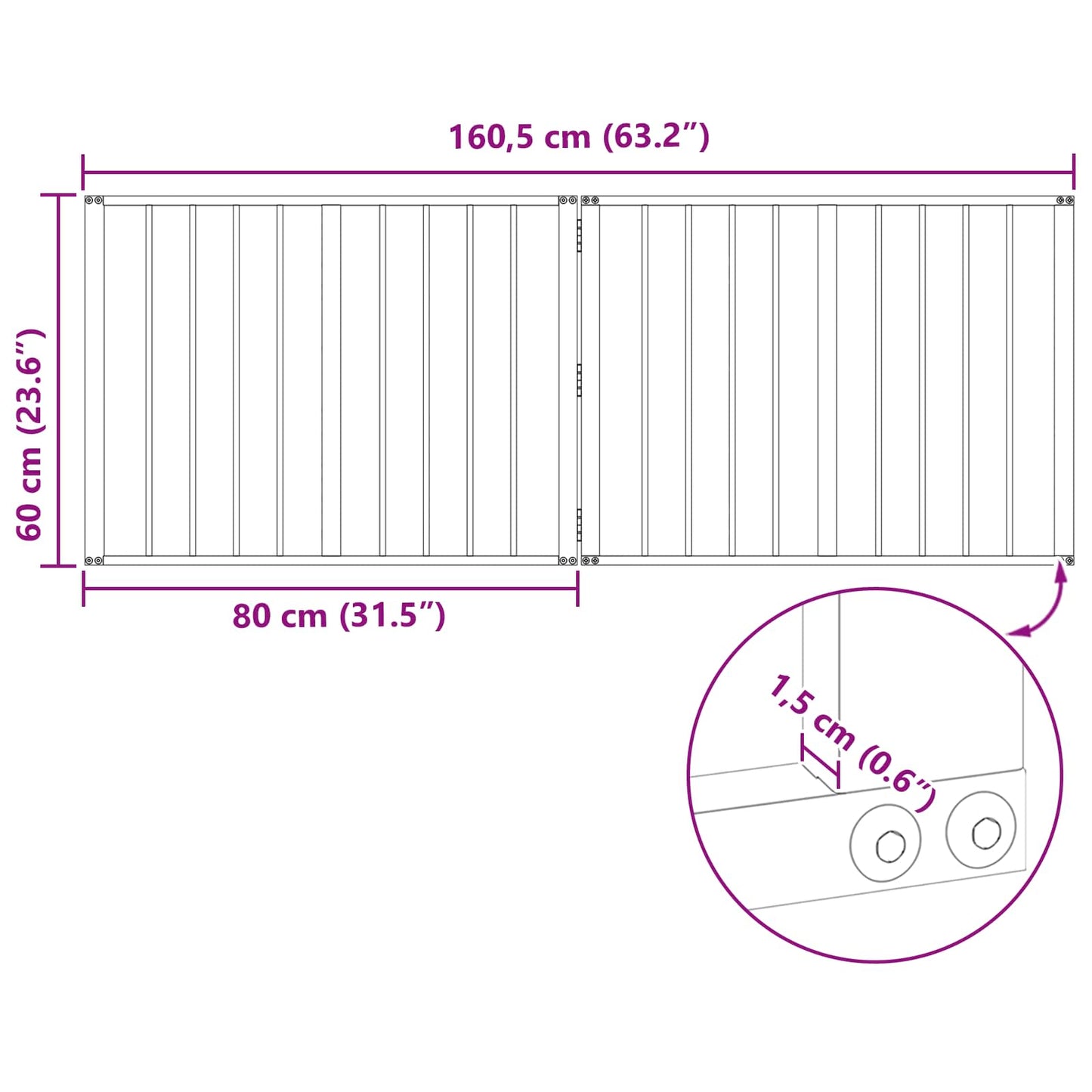 Dog Gate 2 pcs Black 80 x 60 cm Galvanised Steel