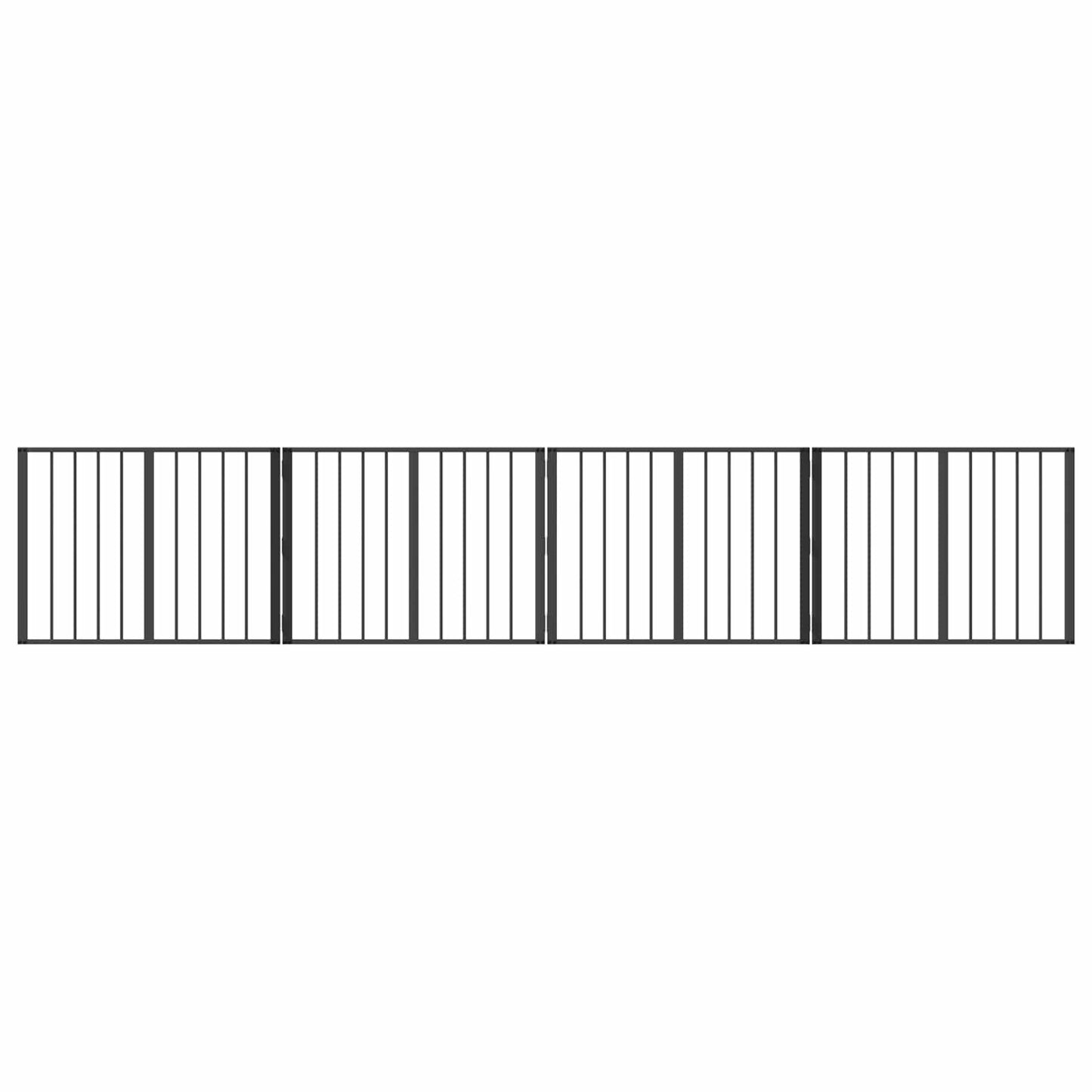 Dog Gate 4 pcs Black 80 x 60 cm Galvanised Steel