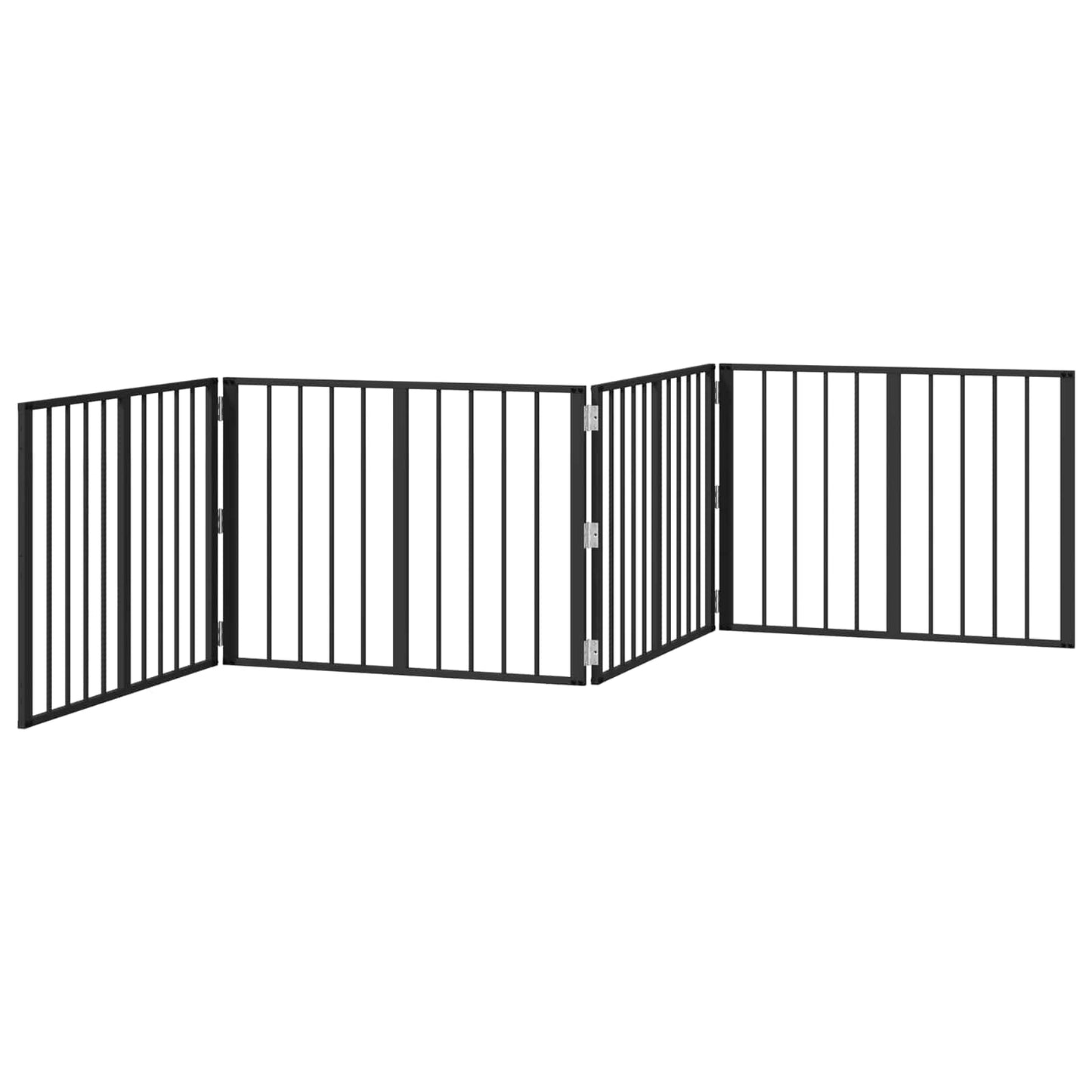 Dog Gate 4 pcs Black 80 x 60 cm Galvanised Steel