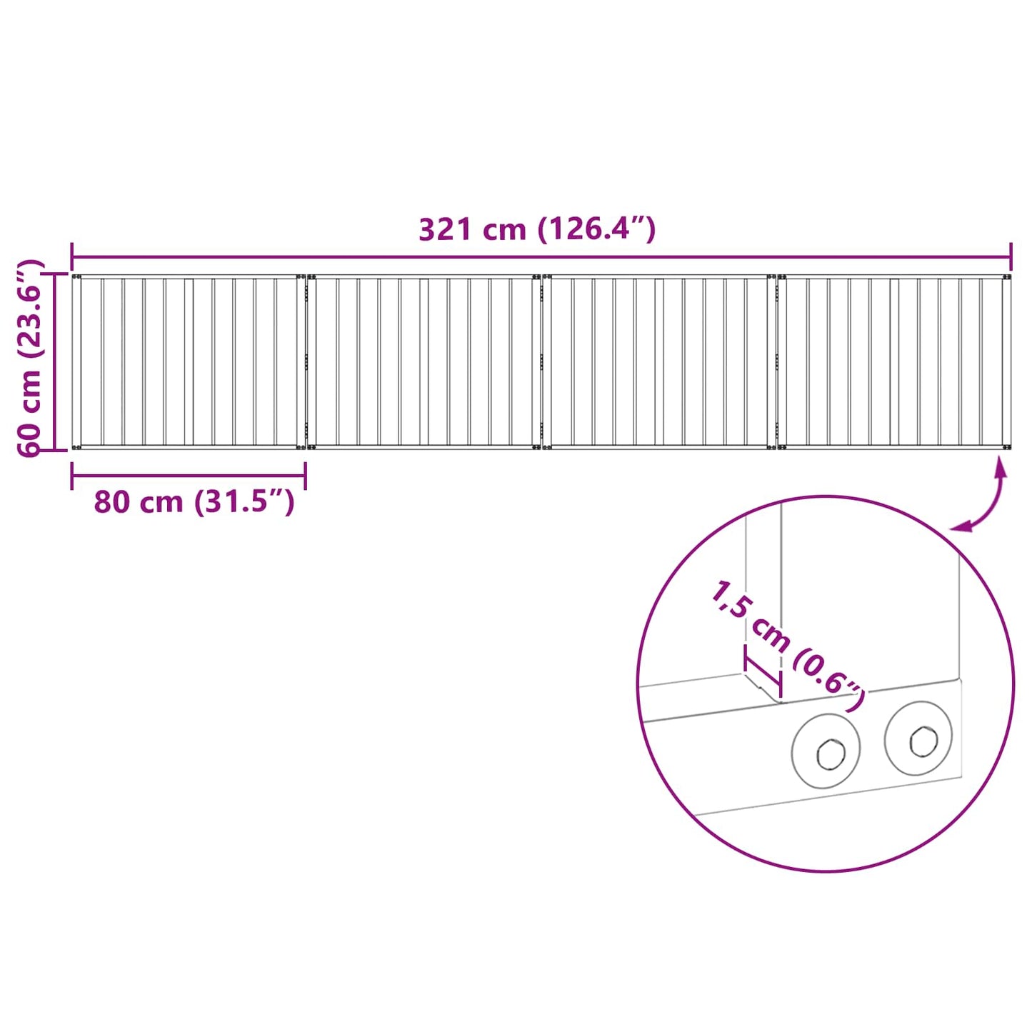 Dog Gate 4 pcs Black 80 x 60 cm Galvanised Steel
