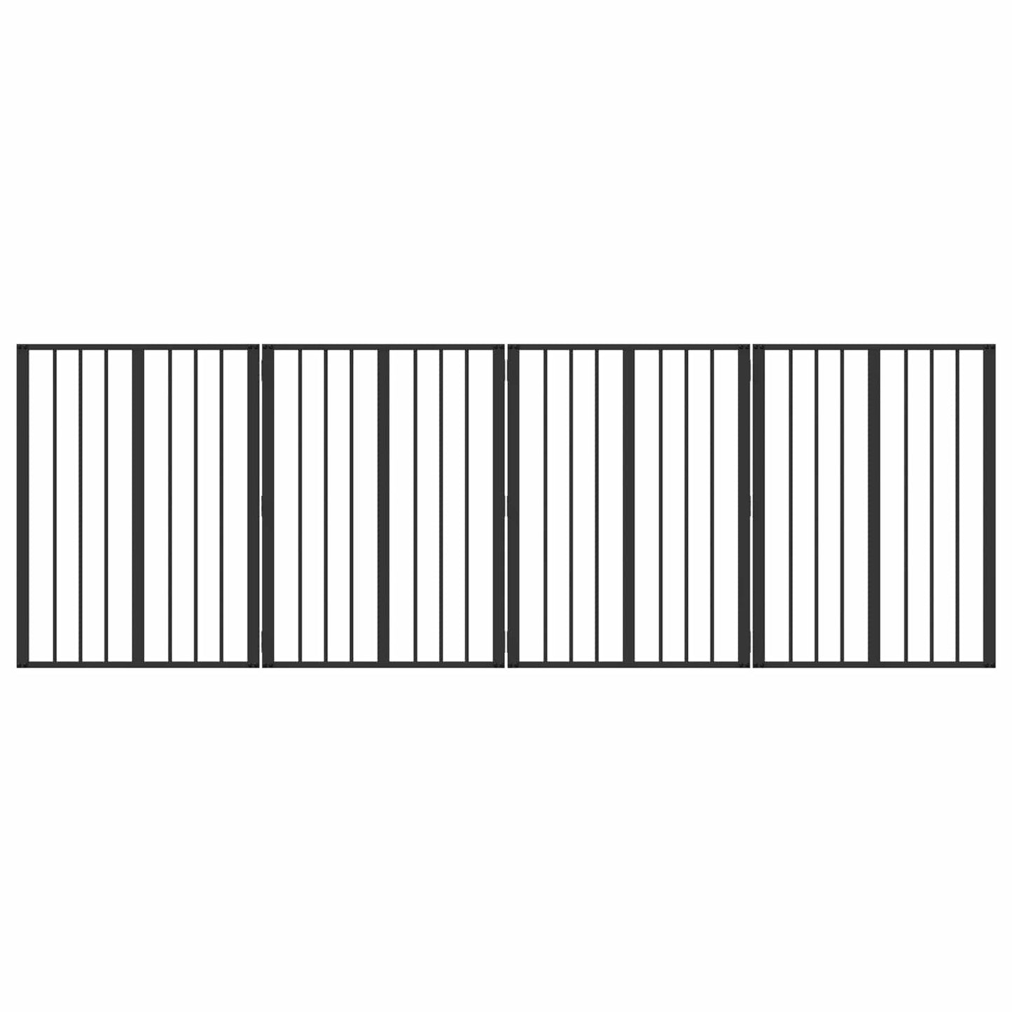 Dog Gate 4 pcs Black 60 x 80 cm Galvanised Steel