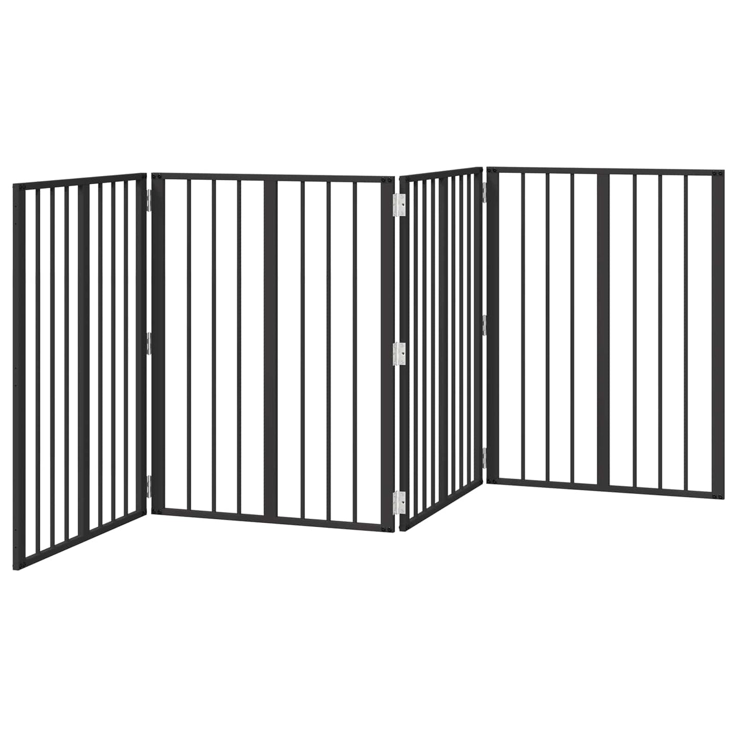 Dog Gate 4 pcs Black 60 x 80 cm Galvanised Steel