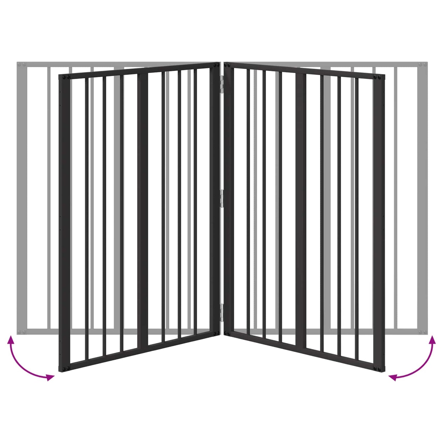 Dog Gate 4 pcs Black 60 x 80 cm Galvanised Steel