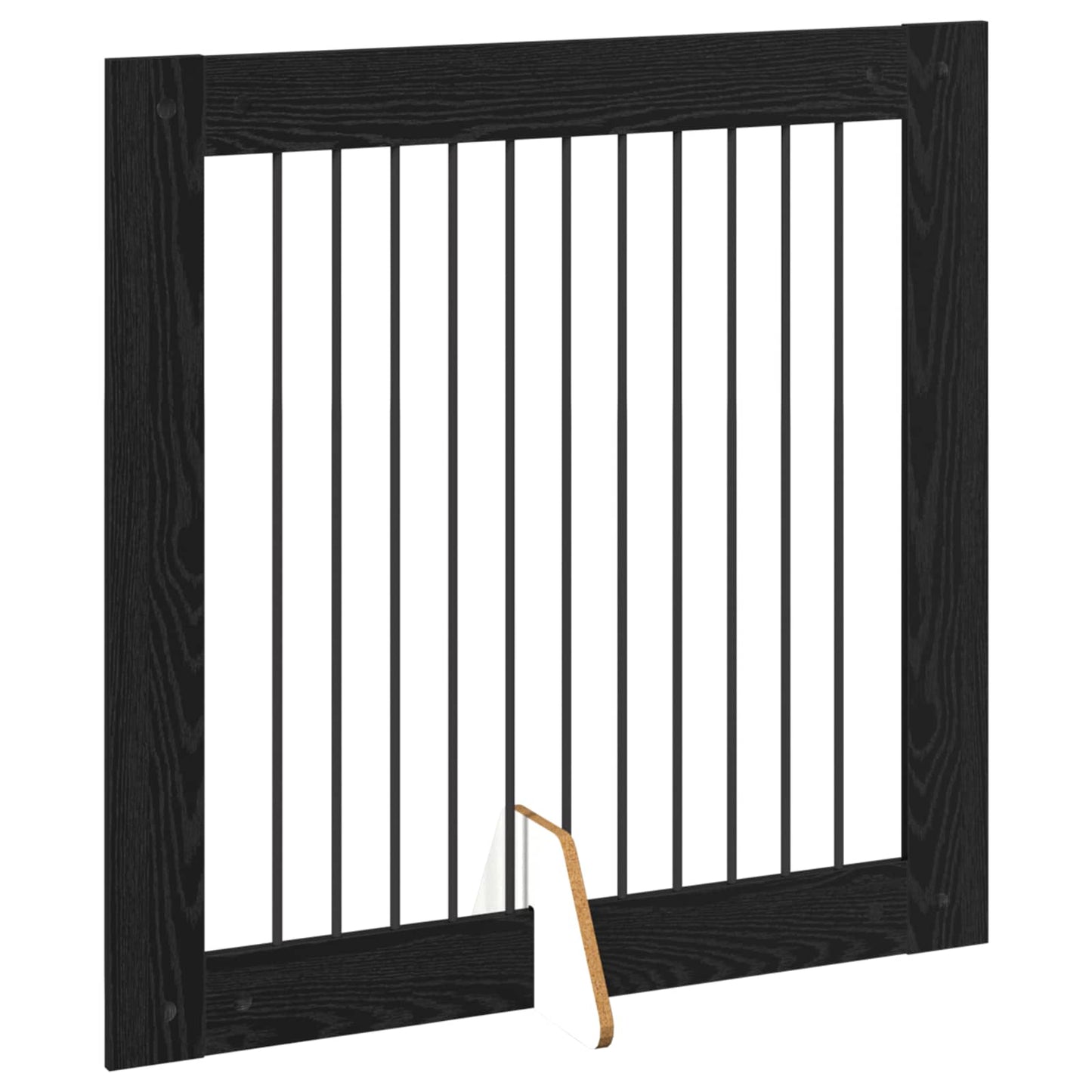 Foldable Dog Gate with Stands 2 pcs Black Oak 200.5 cm