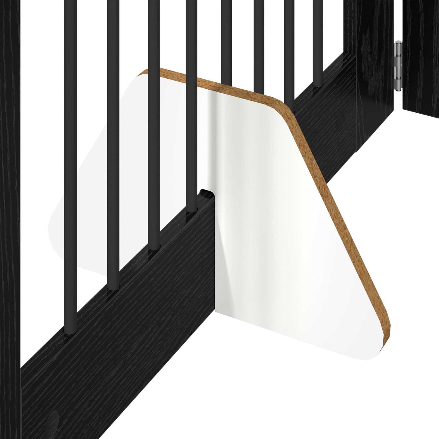 Foldable Dog Gate with Stands 2 pcs Black Oak 160.5 cm