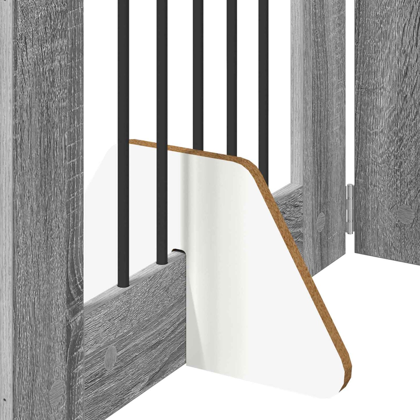 Foldable Dog Gate with Stands 2 pcs Grey Sonoma 120.5 cm