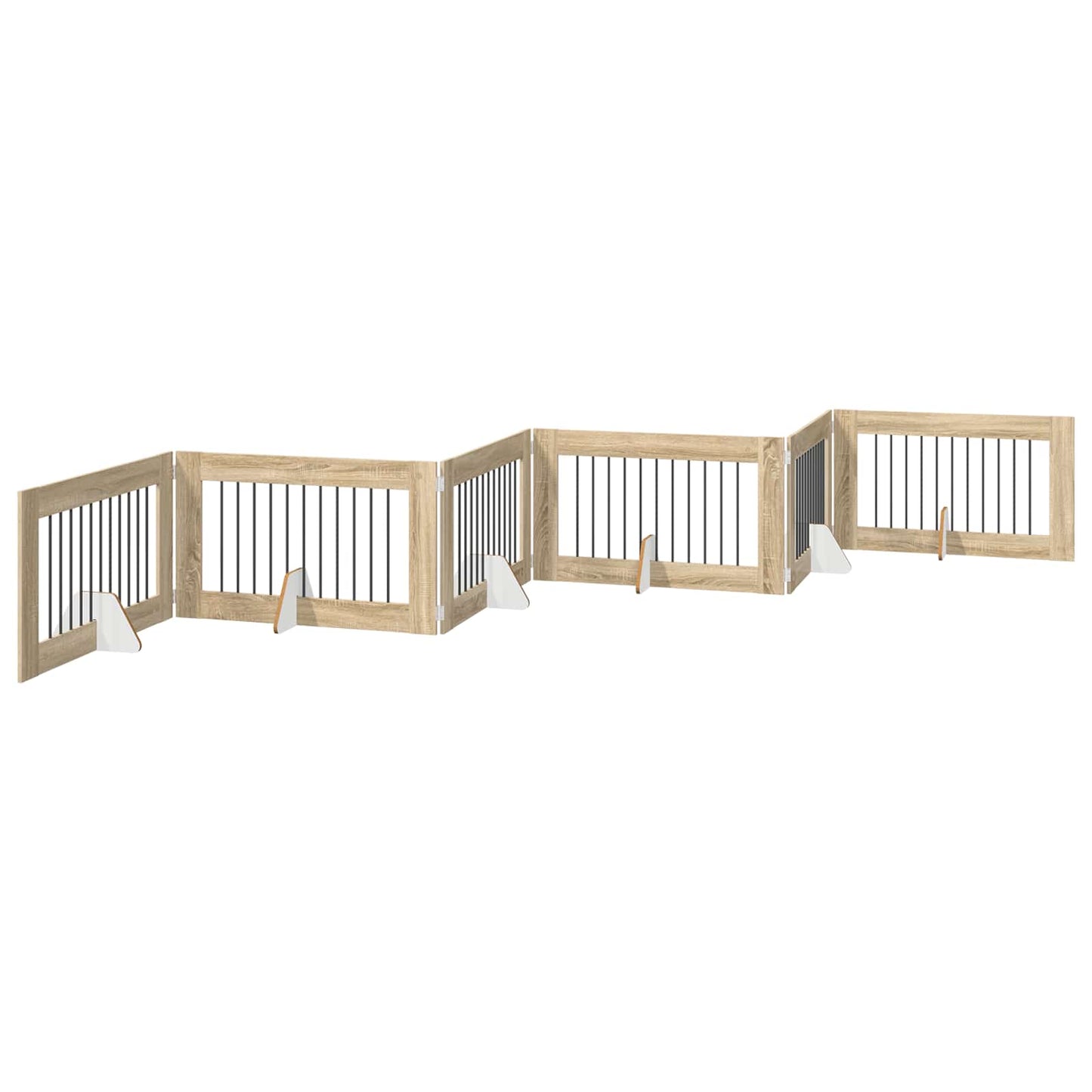 Foldable Dog Gate with Stands 6 pcs Sonoma Oak 602 cm