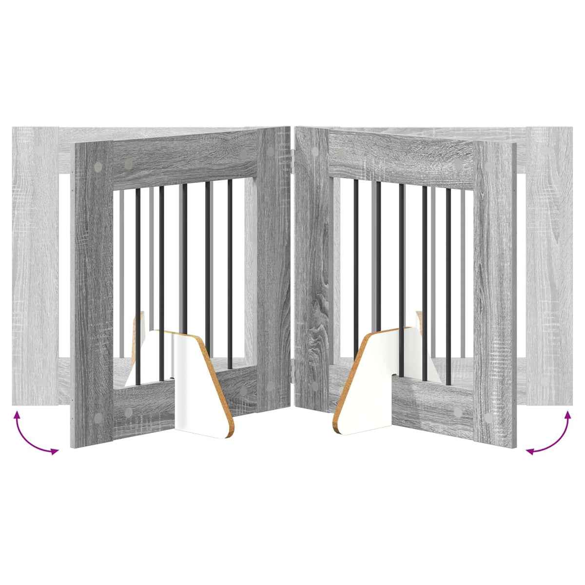 Foldable Dog Gate with Stands 2 pcs 120.5 cm