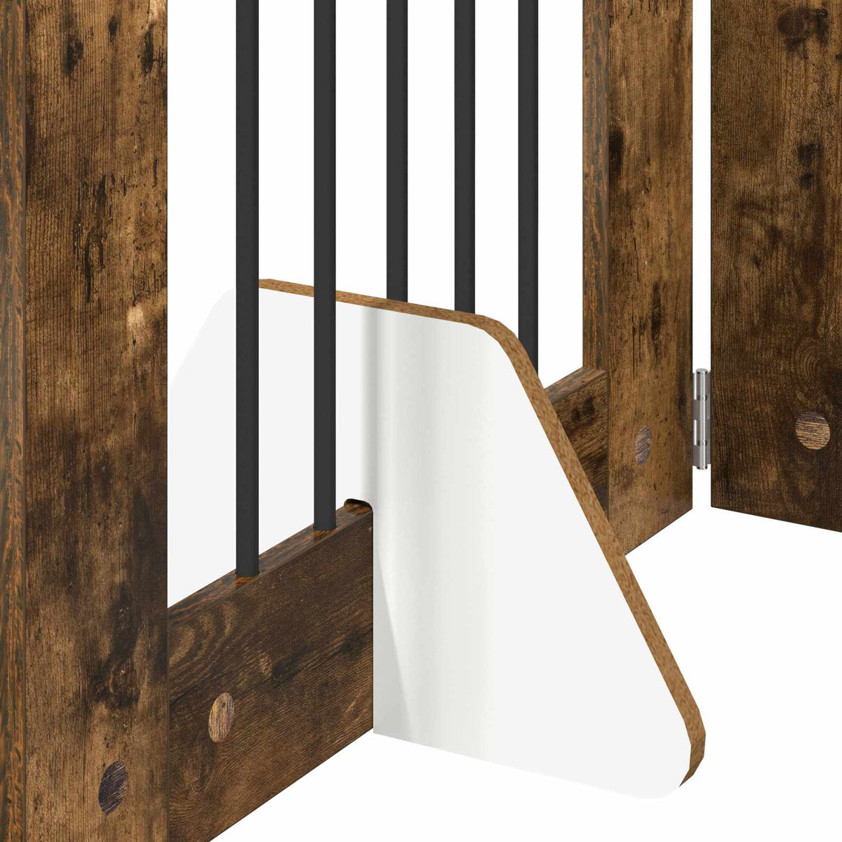 Foldable Dog Gate with Stands 8 pcs Smoked Oak 60 cm