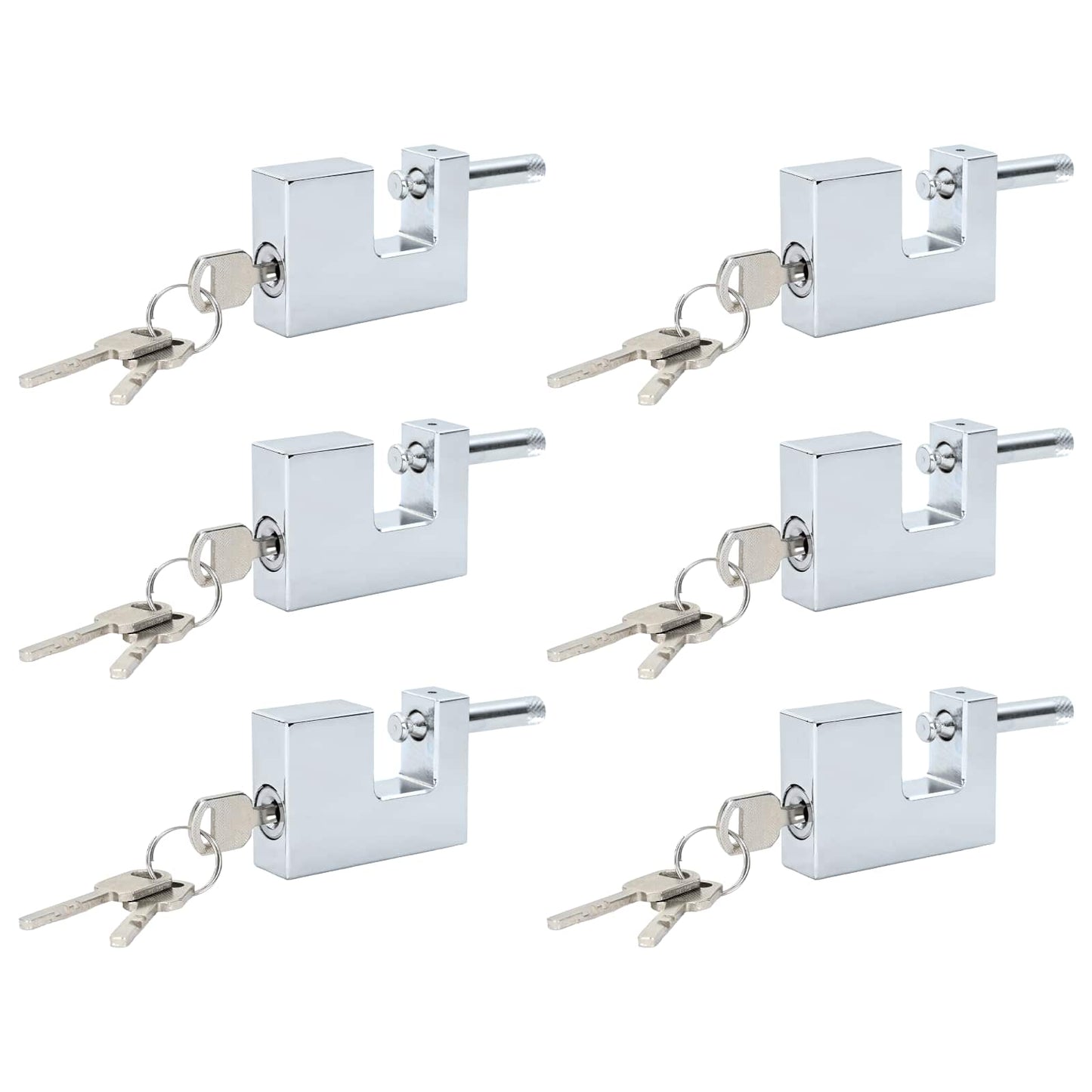 Padlock 6 pcs Silver Steel