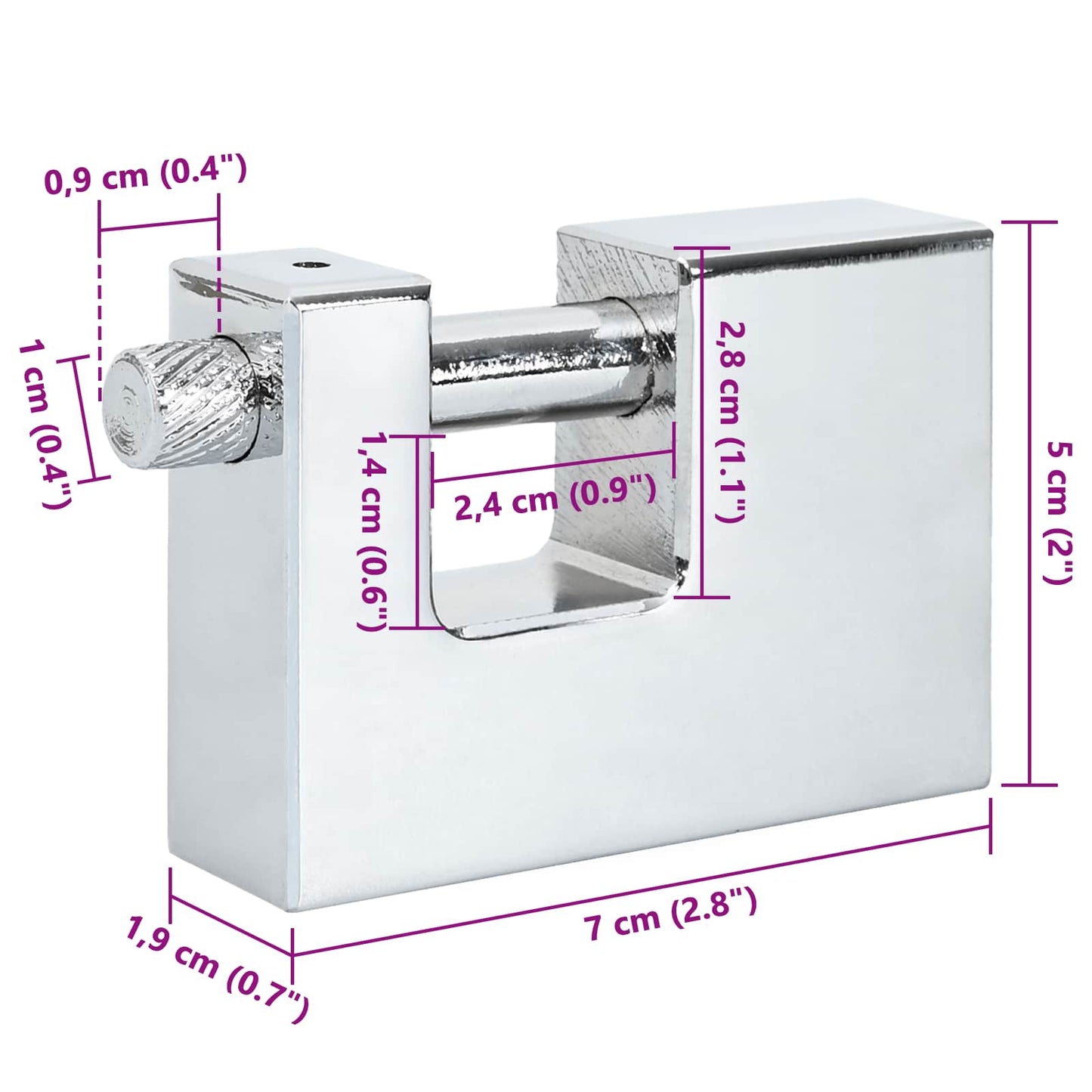 Padlock 6 pcs Silver Steel