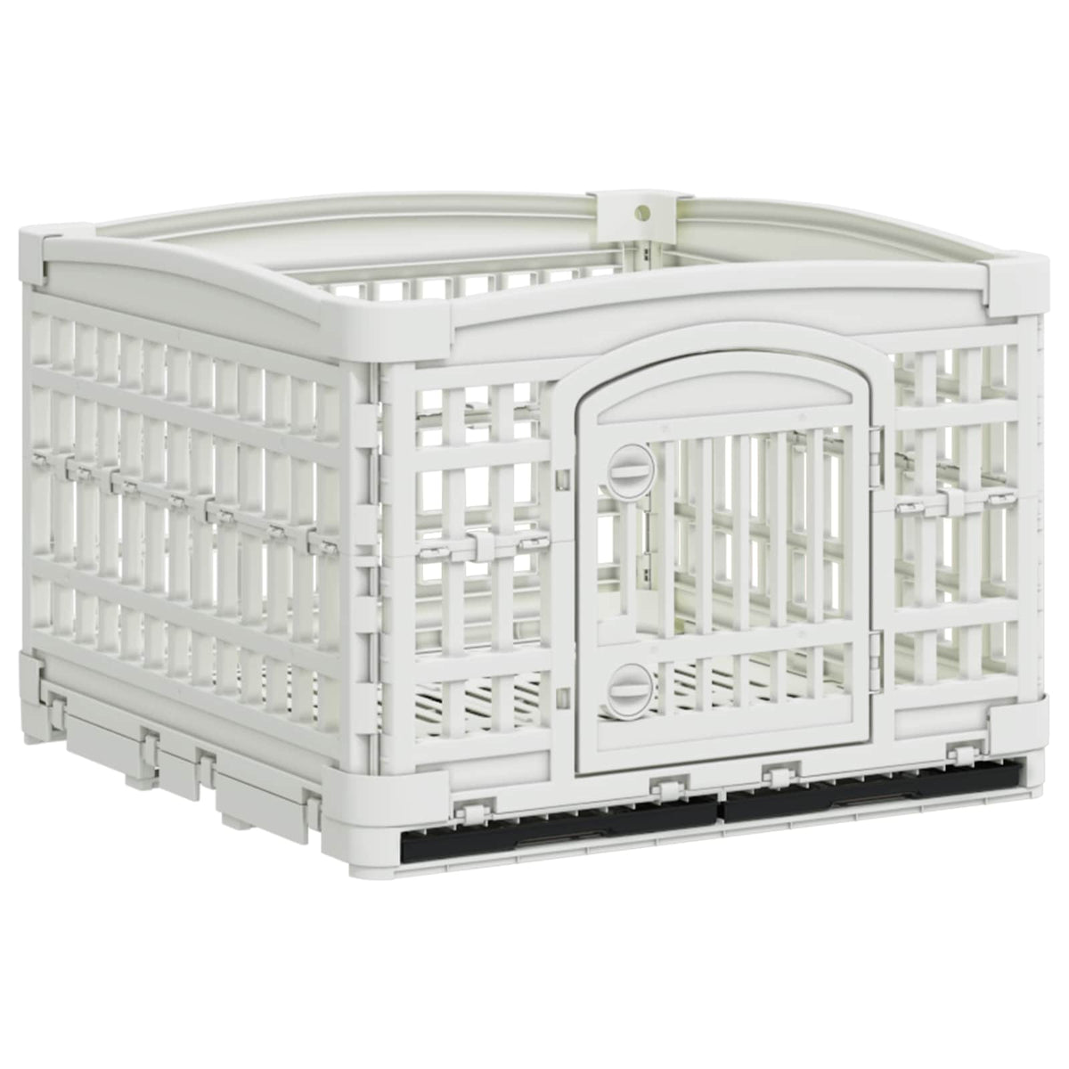 4 Panel Dog Playpen 122 x 106.5 x 82 cm Plastic White Foldable
