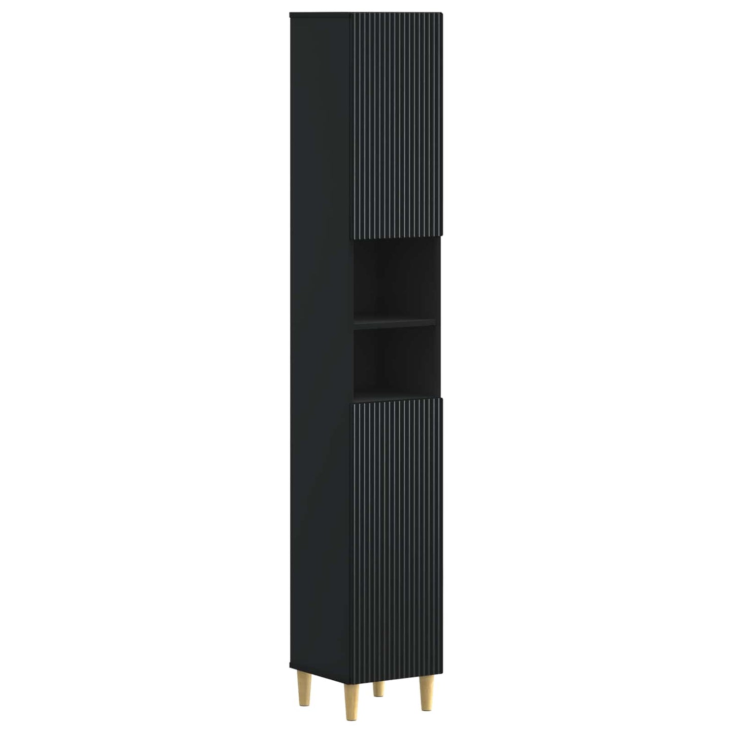 3 Piece Bathroom Cabinet Set ARNHEM Black Engineered Wood