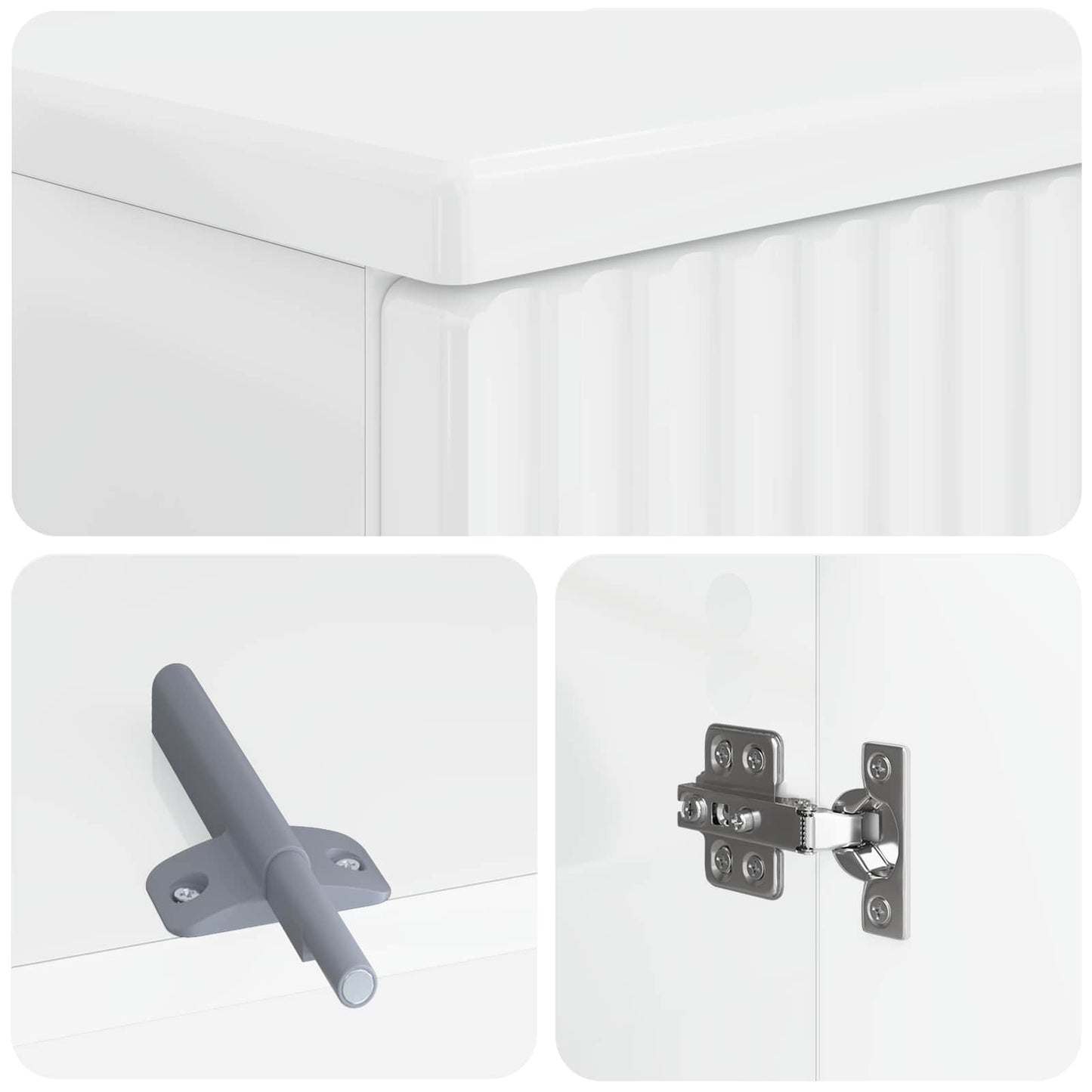 3 Piece Bathroom Cabinet Set ARNHEM High Gloss White