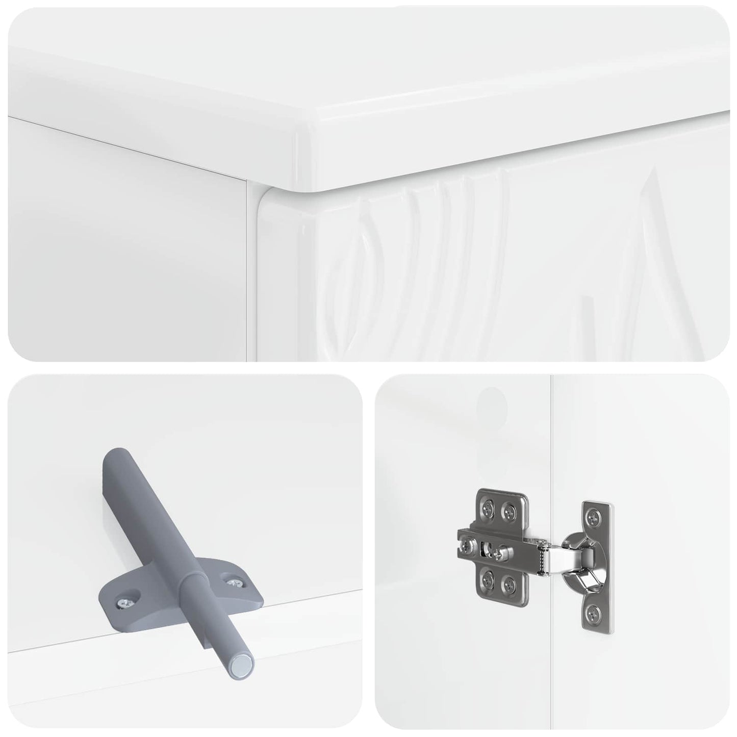 3 Piece Bathroom Cabinet Set DELFT High Gloss White
