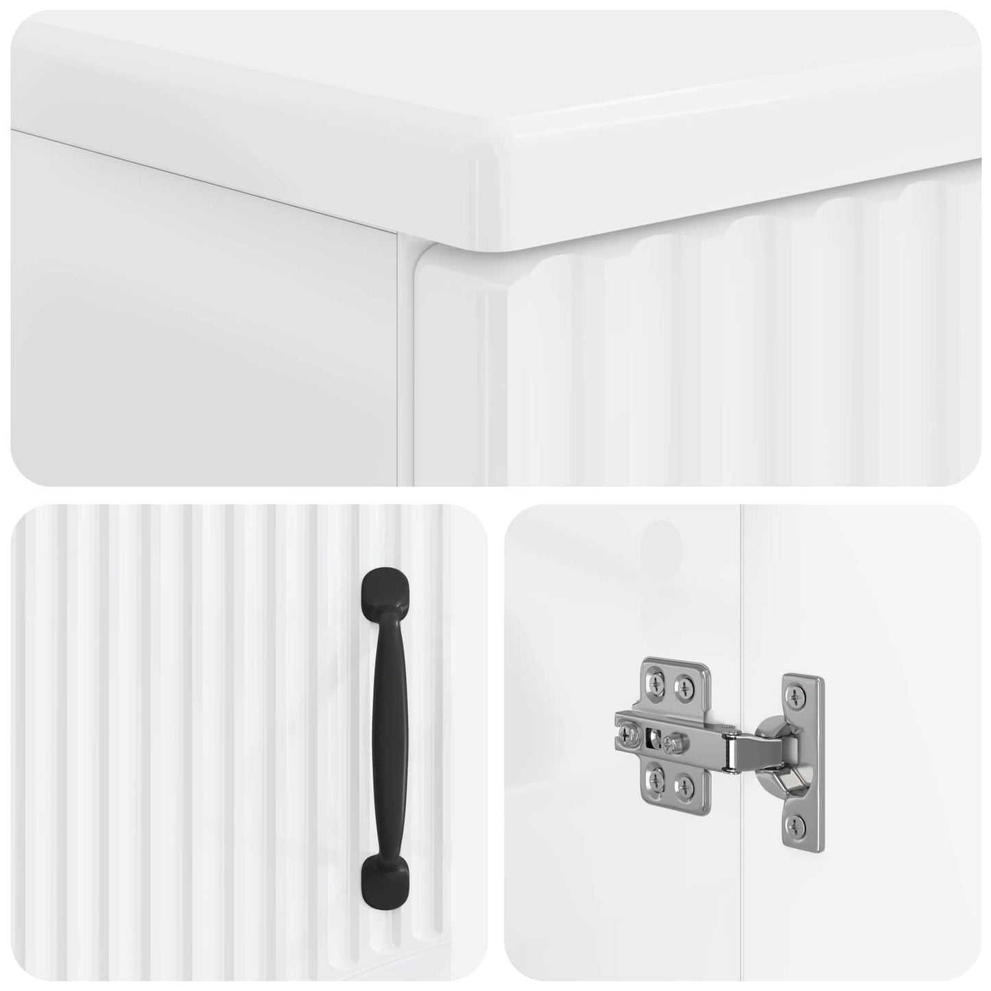 3 Piece Bathroom Cabinet Set HOORN High Gloss White