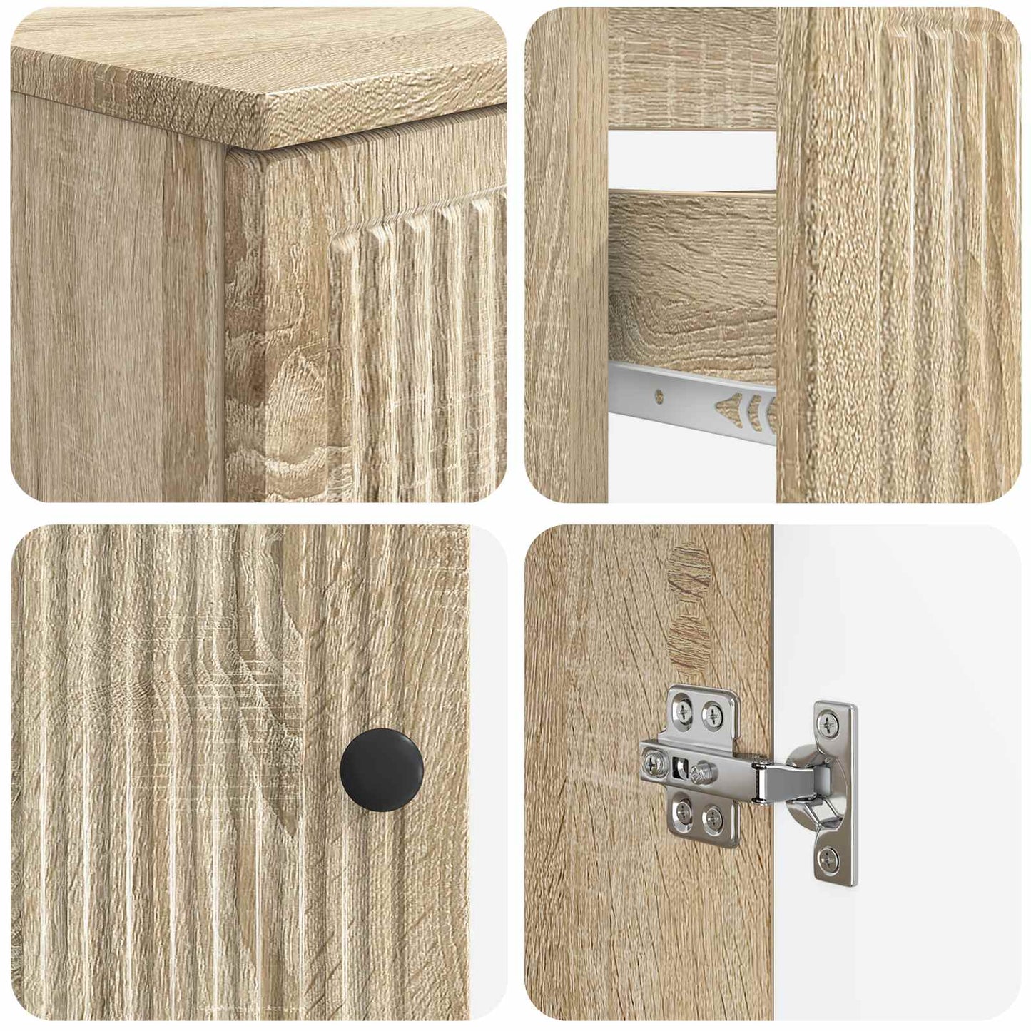 2 Piece Bathroom Cabinet Set EDE Sonoma Oak Engineered Wood