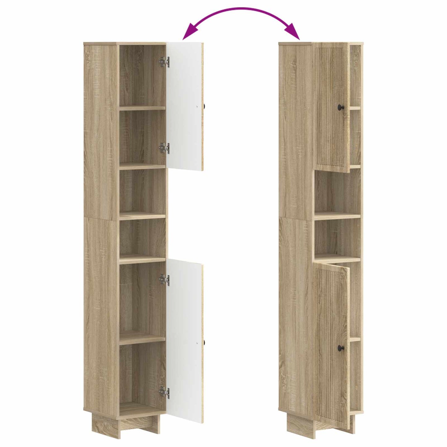 2 Piece Bathroom Cabinet Set EDE Sonoma Oak Engineered Wood