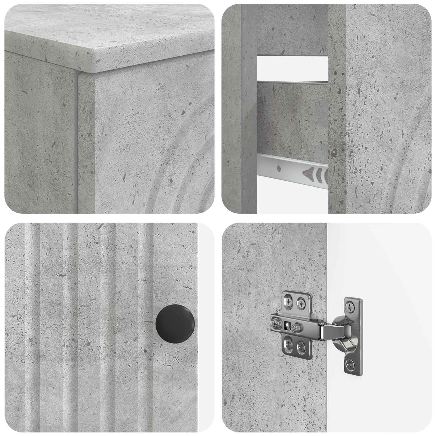 2 Piece Bathroom Cabinet Set ALKMAAR Concrete Grey