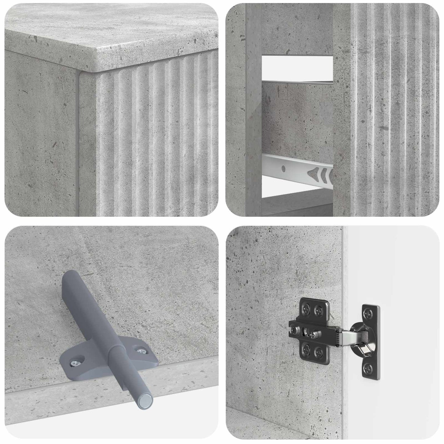 2 Piece Bathroom Cabinet Set ARNHEM Concrete Grey