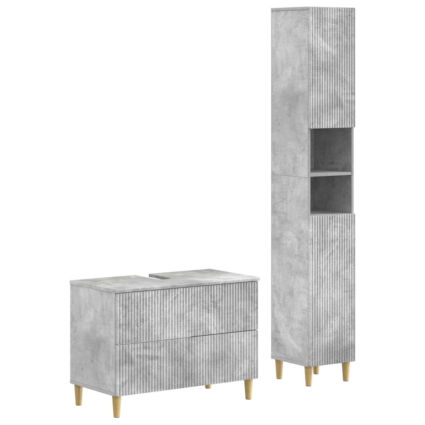 2 Piece Bathroom Cabinet Set ARNHEM Concrete Grey