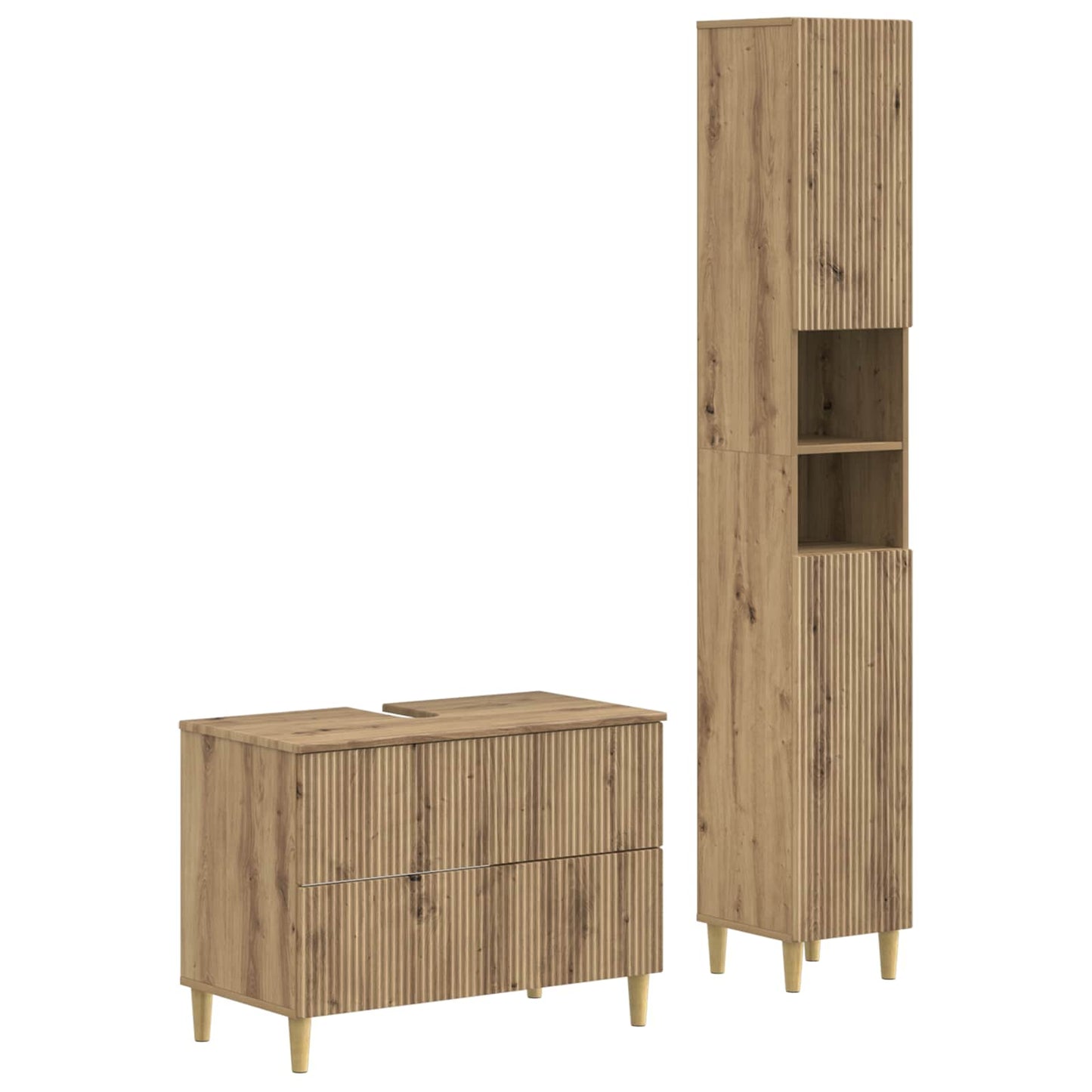 2 Piece Bathroom Cabinet Set ARNHEM Artisan Oak Engineered Wood