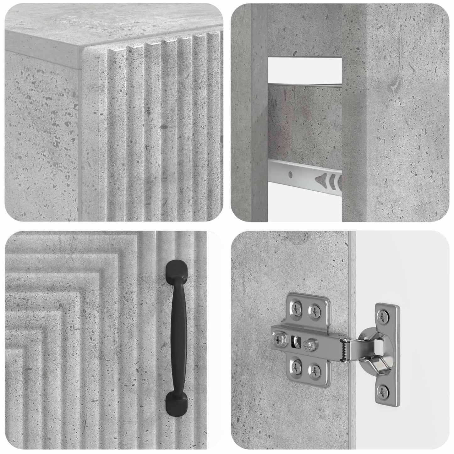 2 Piece Bathroom Cabinet Set HAARLEM Concrete Grey