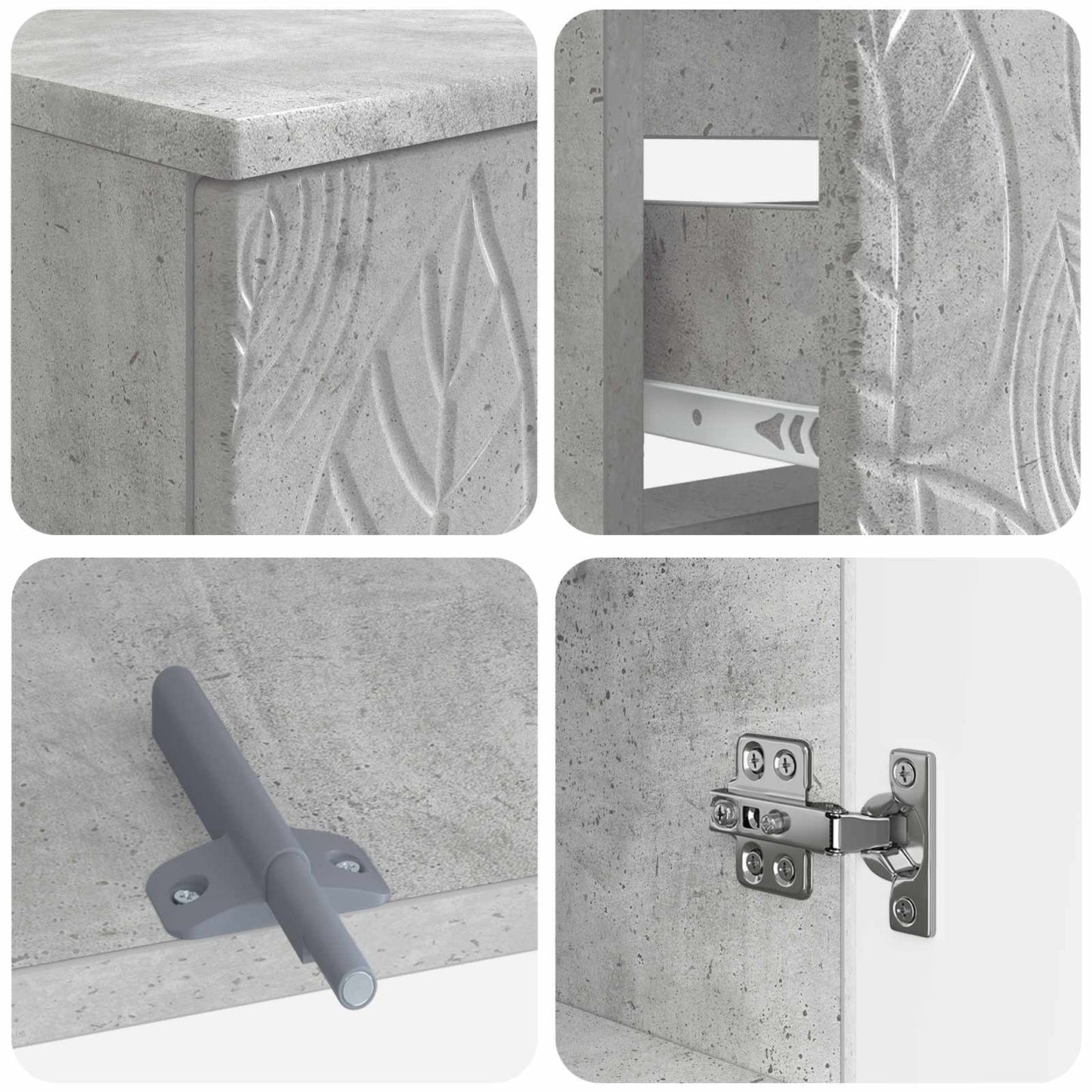 2 Piece Bathroom Cabinet Set DELFT Concrete Grey