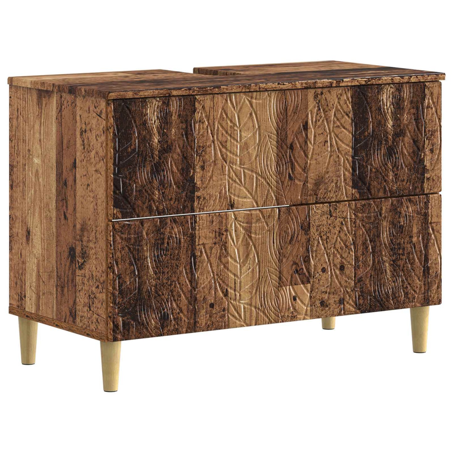 2 Piece Bathroom Cabinet Set DELFT Old Wood Engineered Wood