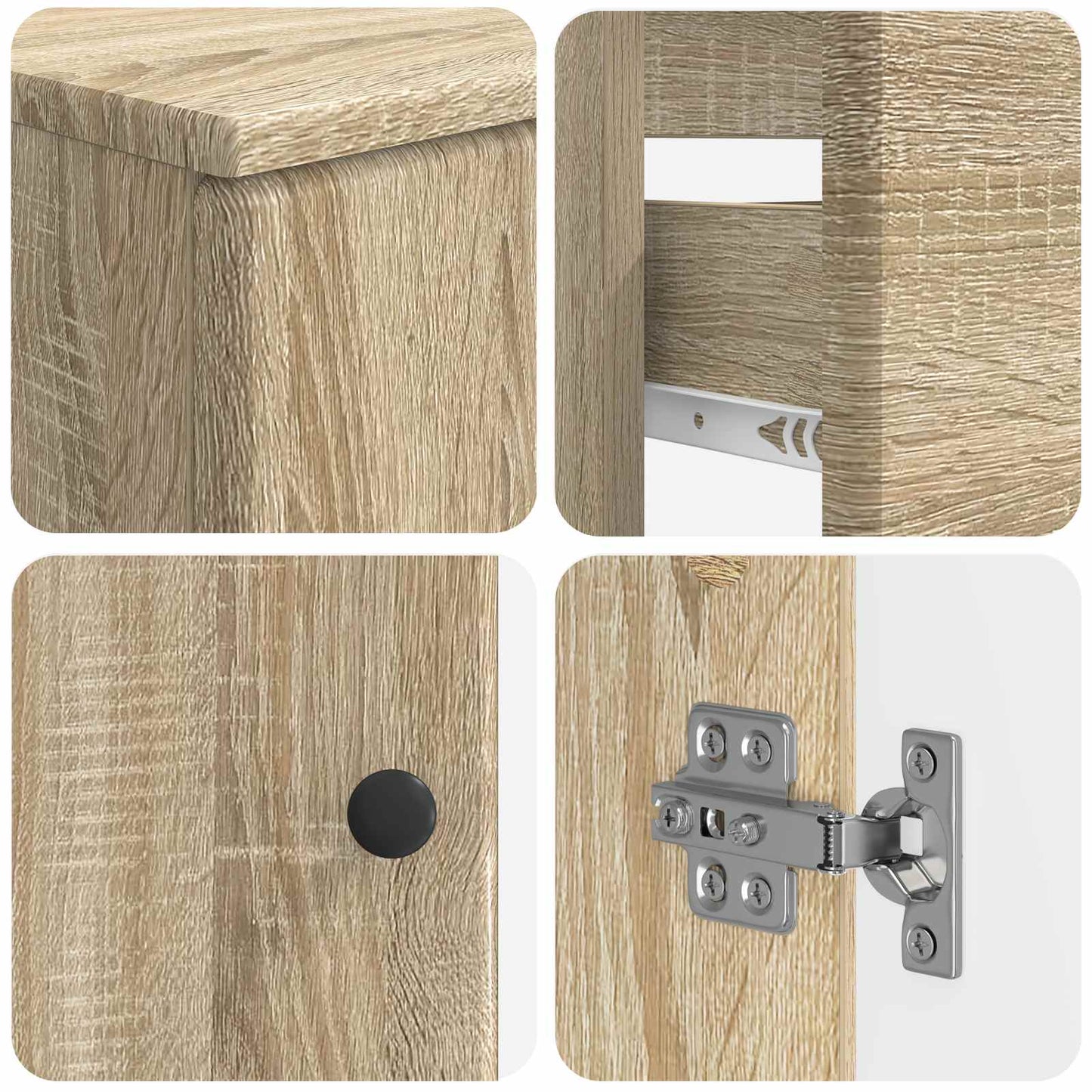 2 Piece Bathroom Cabinet Set BREDA Sonoma Oak Engineered Wood