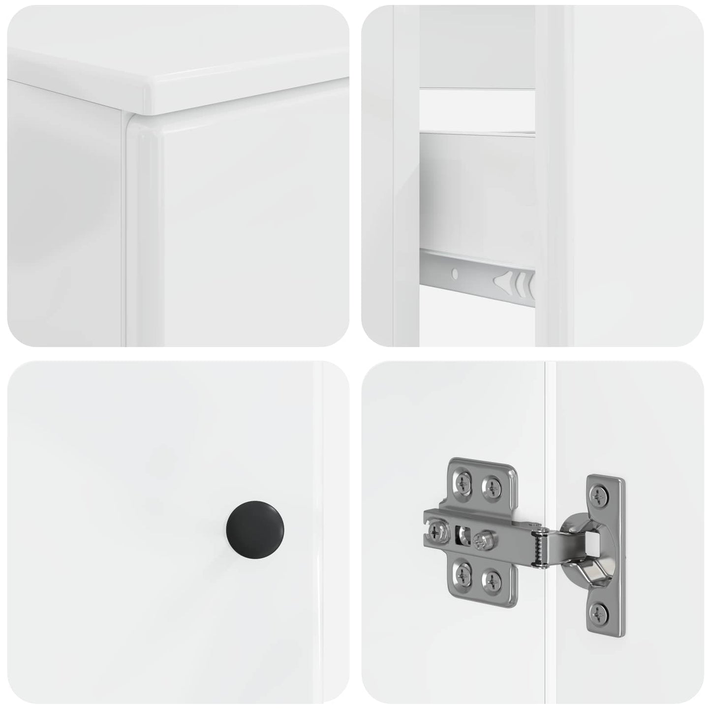 2 Piece Bathroom Cabinet Set BREDA High Gloss White